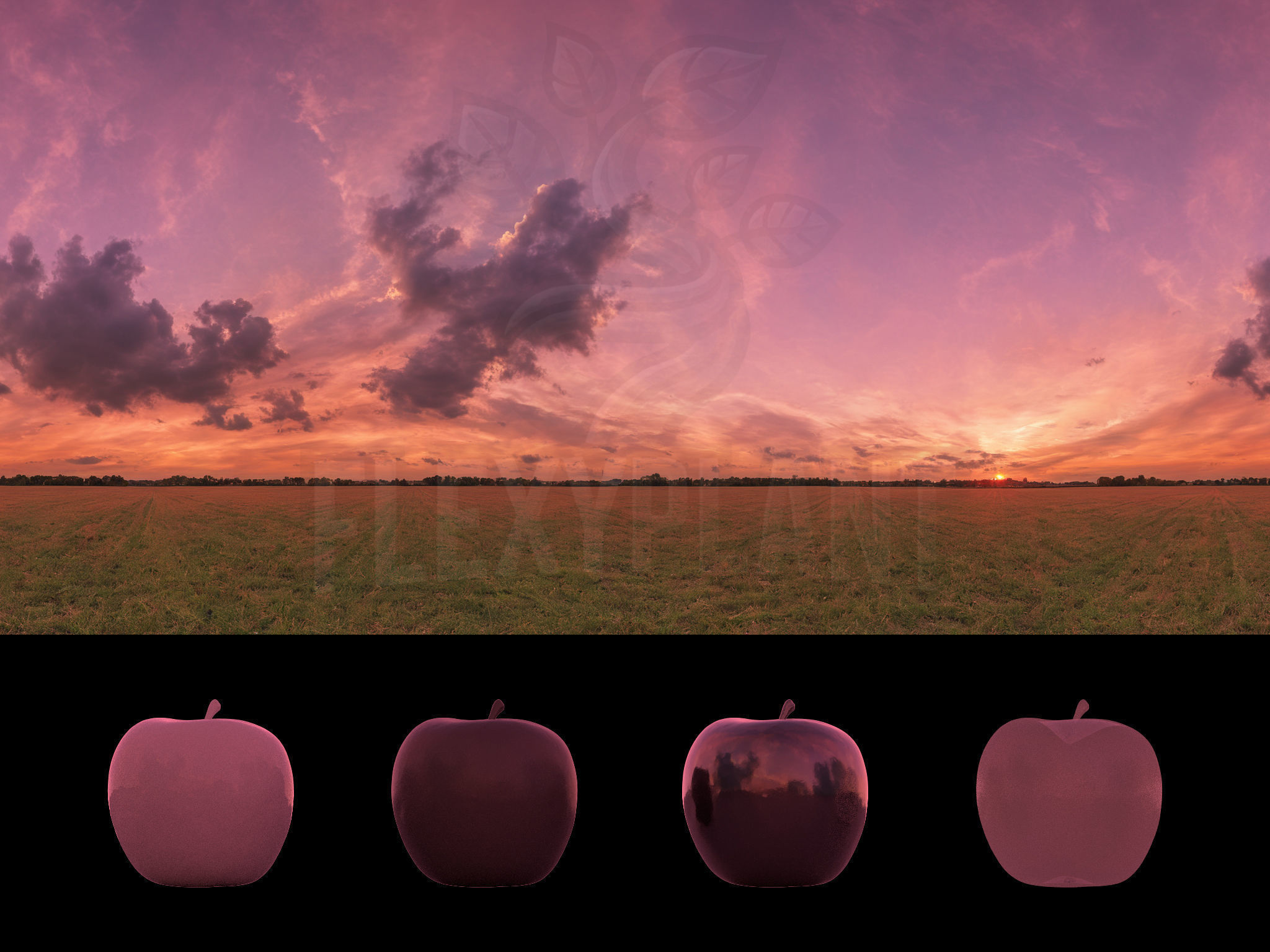 Realistic HDRI 24pcs 12k Beautiful Sunset Low-poly 3D model_26