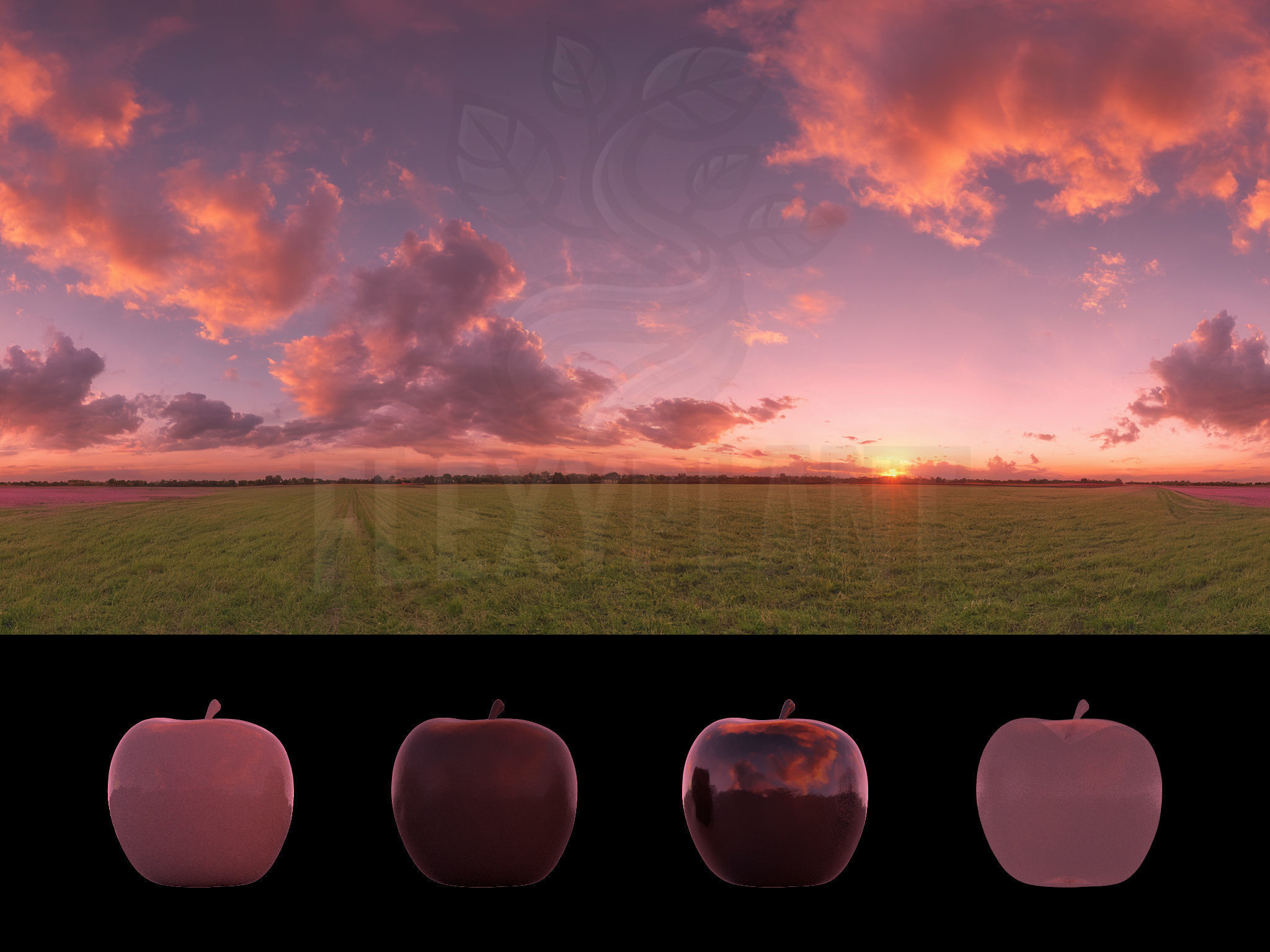 Realistic HDRI 24pcs 12k Beautiful Sunset Low-poly 3D model_28