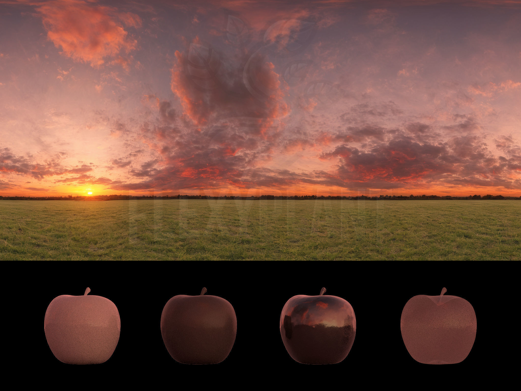 Realistic HDRI 24pcs 12k Beautiful Sunset Low-poly 3D model_21