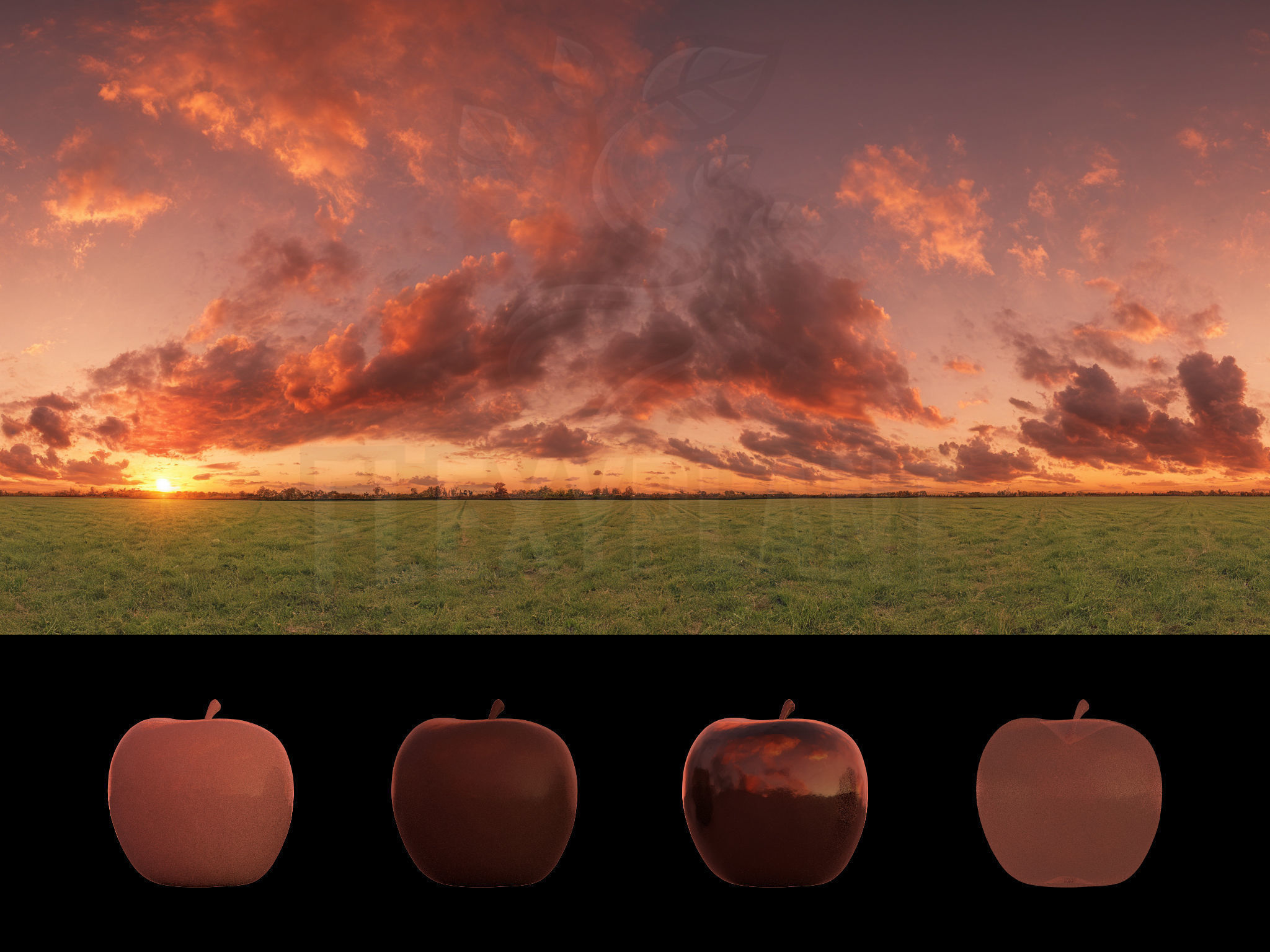 Realistic HDRI 24pcs 12k Beautiful Sunset Low-poly 3D model_18