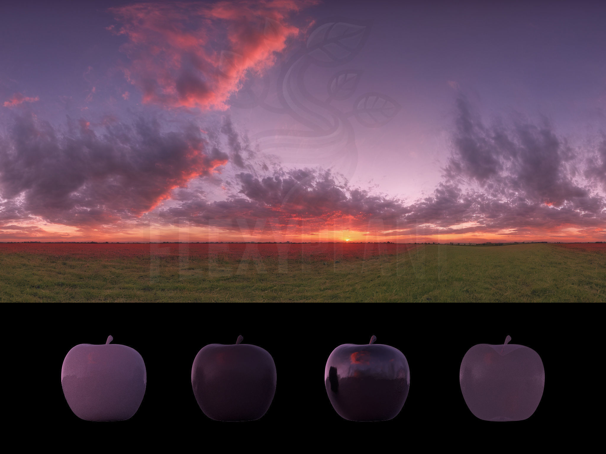 Realistic HDRI 24pcs 12k Beautiful Sunset Low-poly 3D model_6