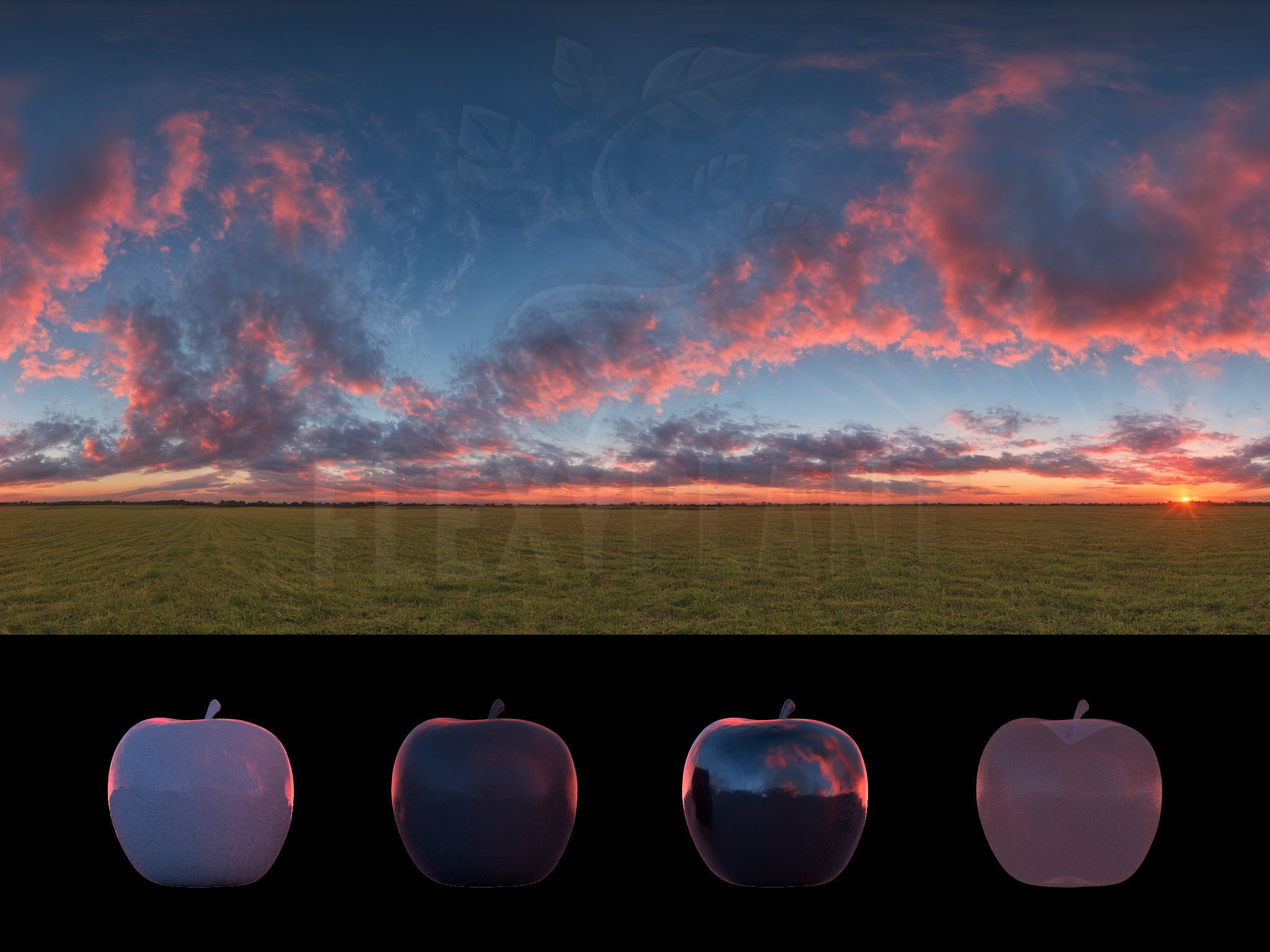 Realistic HDRI 24pcs 12k Beautiful Sunset Low-poly 3D model_14