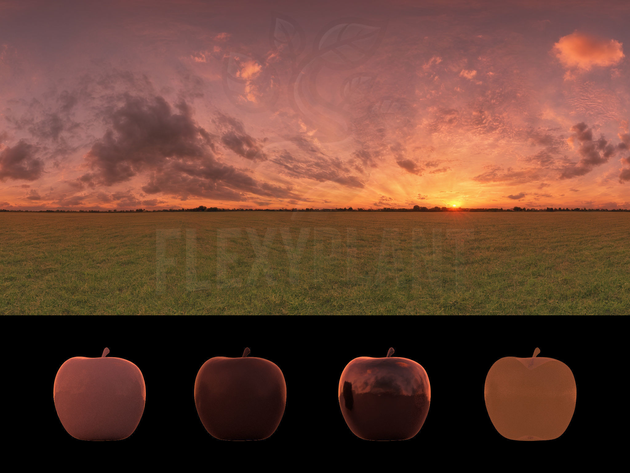 Realistic HDRI 24pcs 12k Beautiful Sunset Low-poly 3D model_22