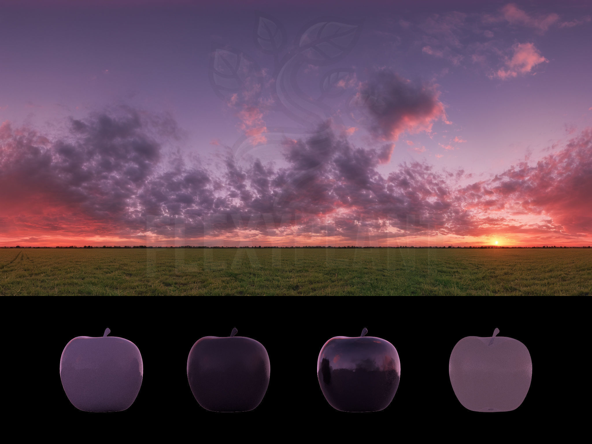 Realistic HDRI 24pcs 12k Beautiful Sunset Low-poly 3D model_5