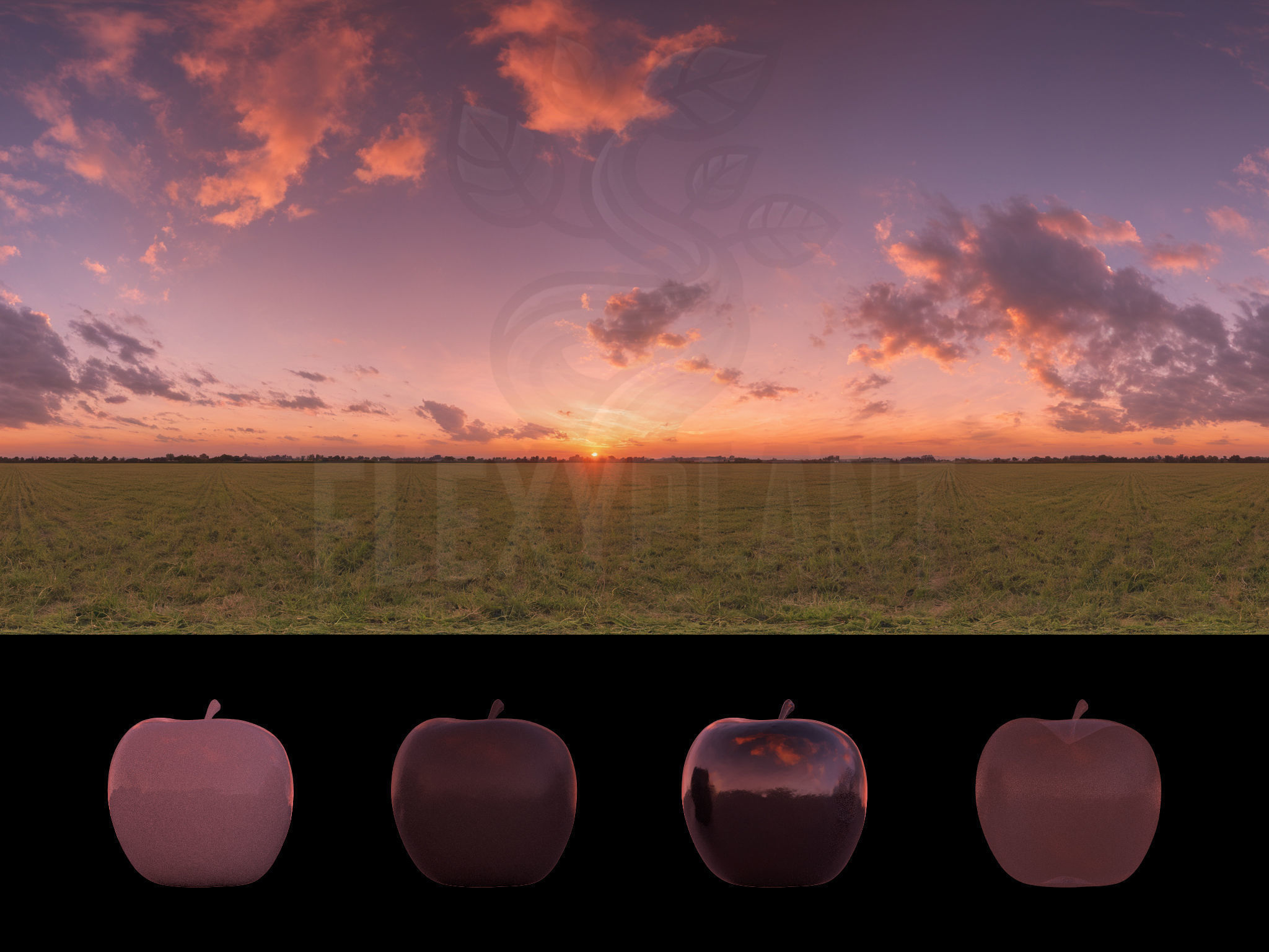 Realistic HDRI 24pcs 12k Beautiful Sunset Low-poly 3D model_25