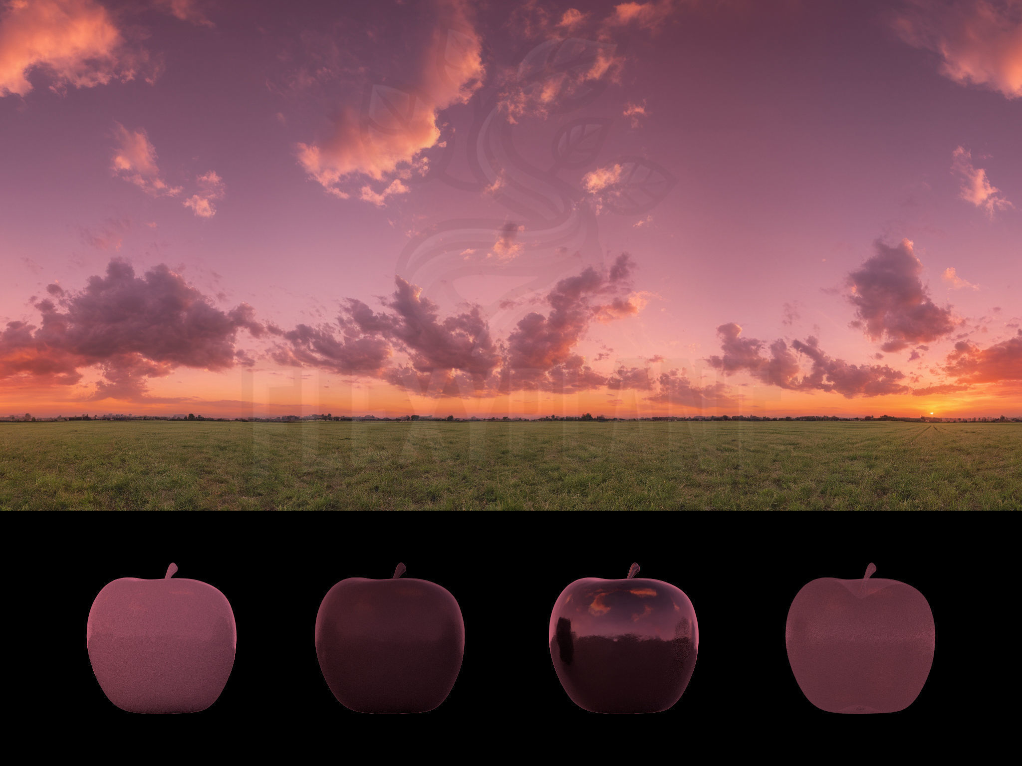 Realistic HDRI 24pcs 12k Beautiful Sunset Low-poly 3D model_27