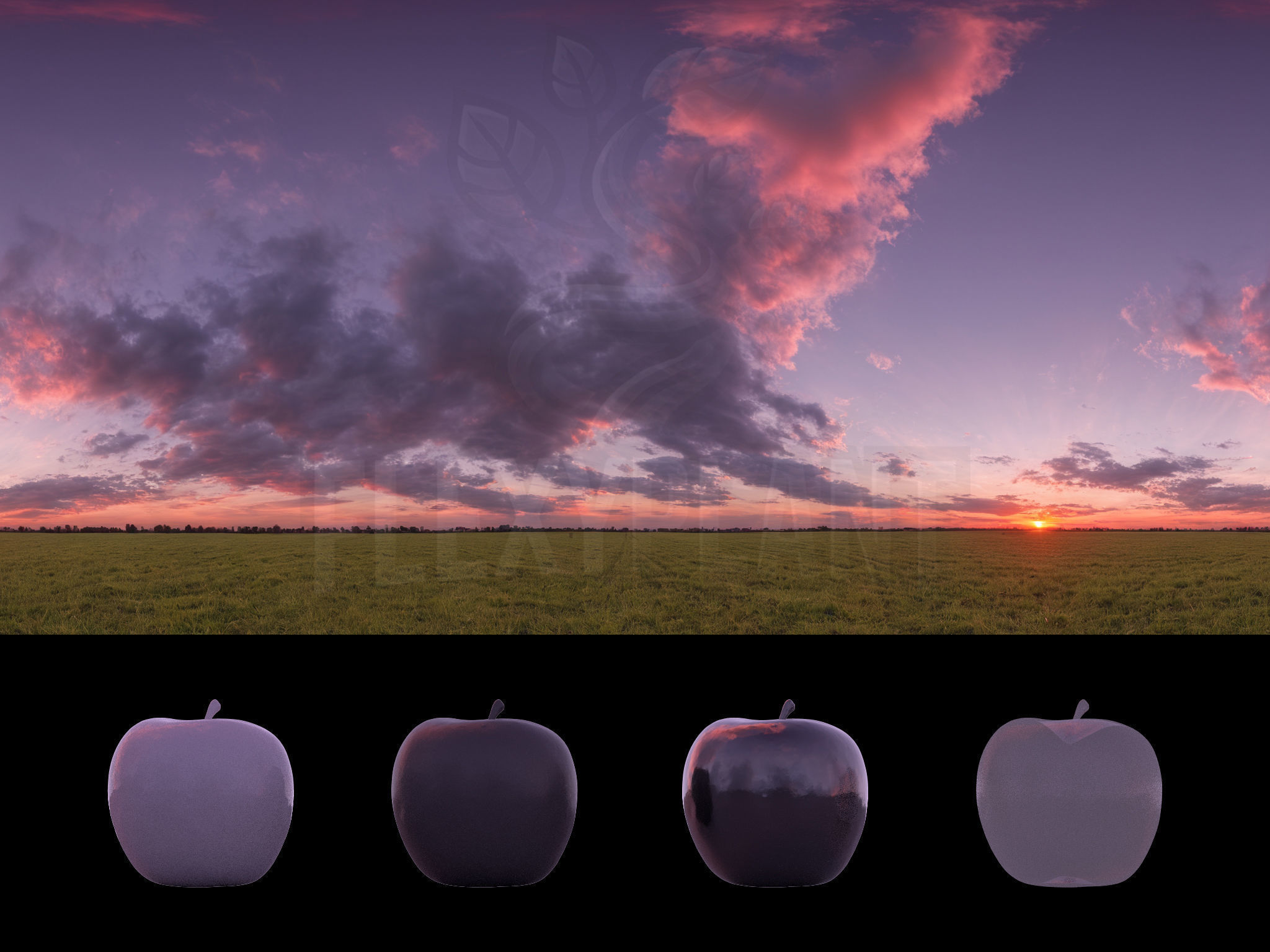 Realistic HDRI 24pcs 12k Beautiful Sunset Low-poly 3D model_9