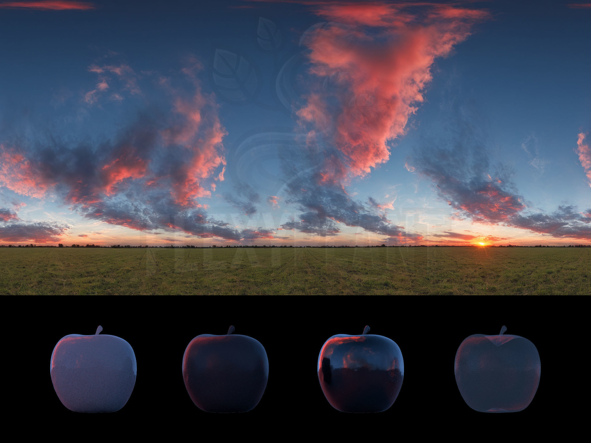 Realistic HDRI 24pcs 12k Beautiful Sunset Low-poly 3D model_15