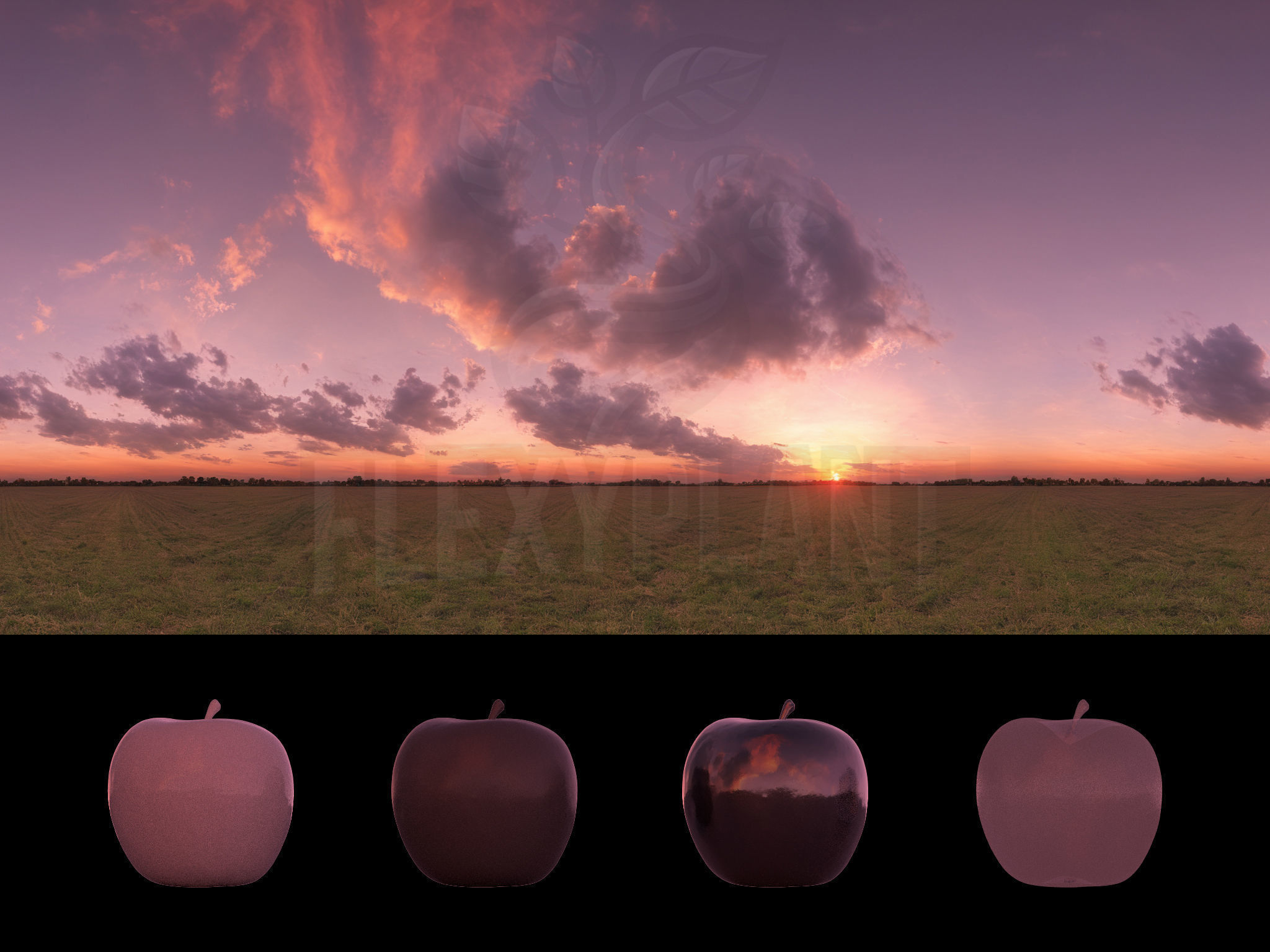 Realistic HDRI 24pcs 12k Beautiful Sunset Low-poly 3D model_23