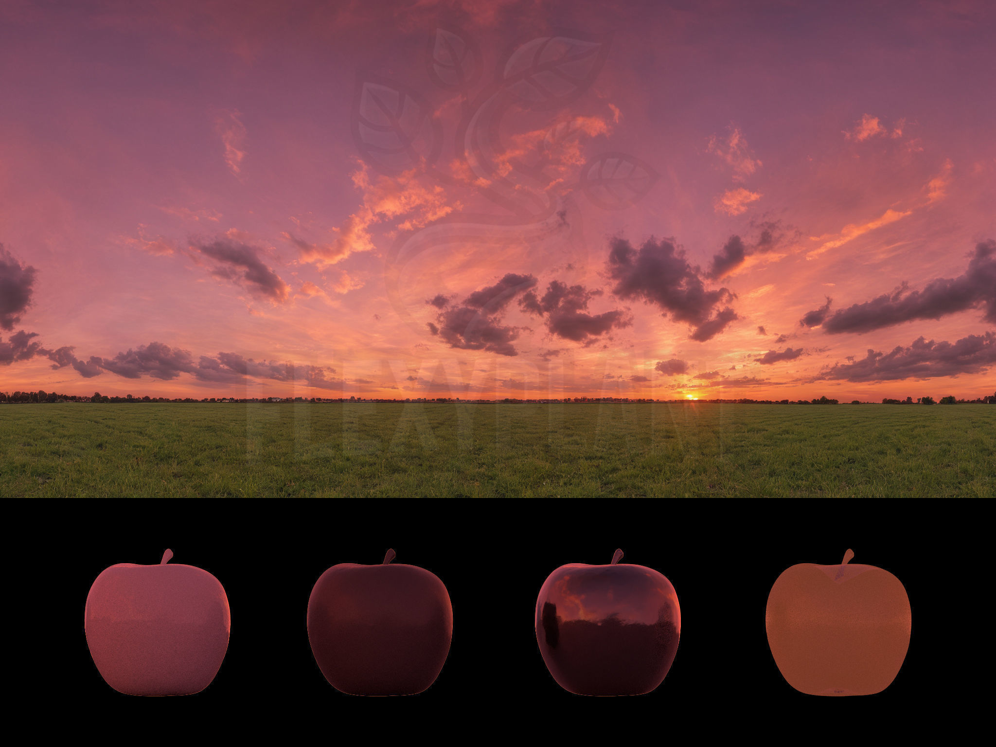 Realistic HDRI 24pcs 12k Beautiful Sunset Low-poly 3D model_24