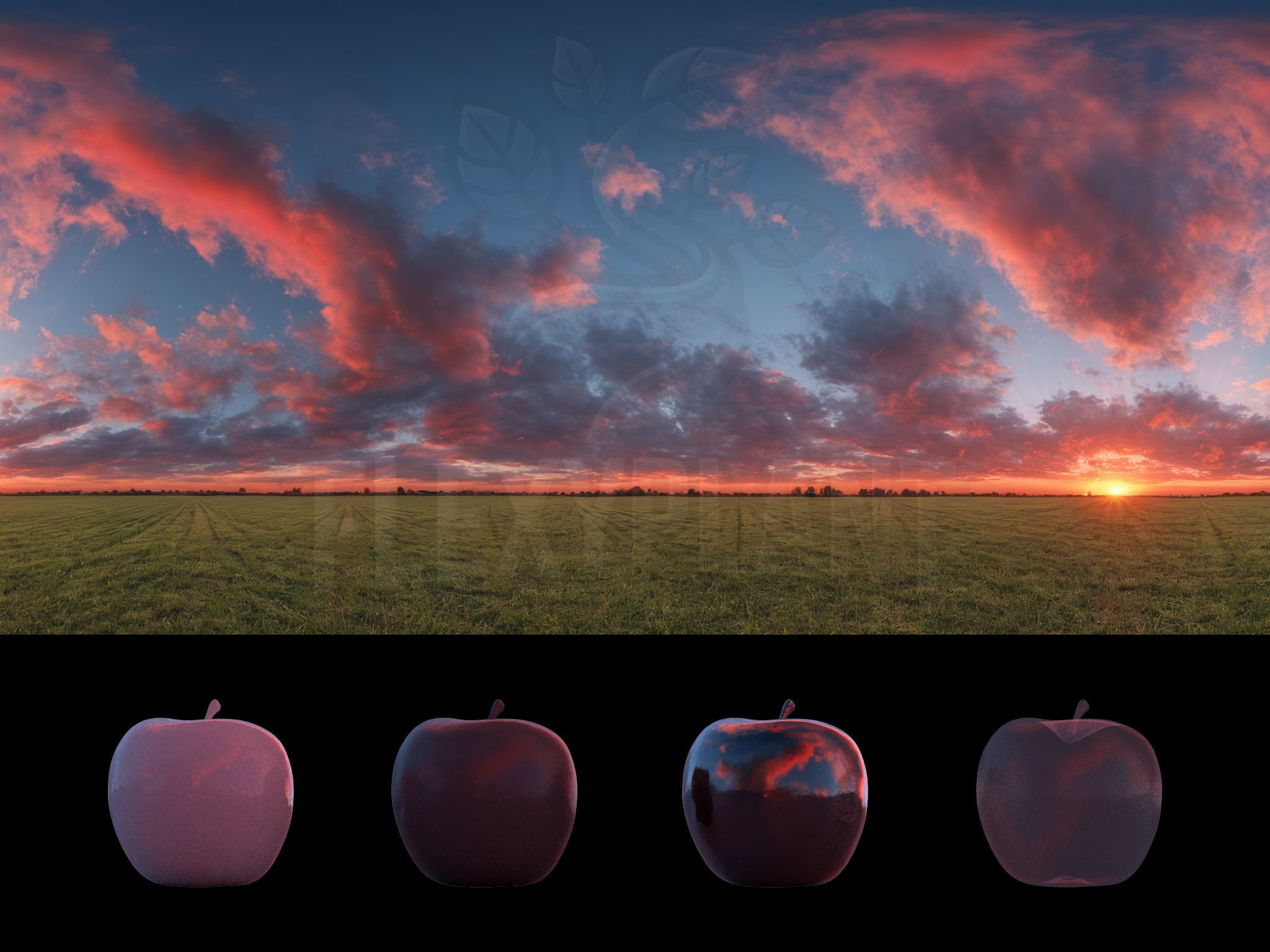 Realistic HDRI 24pcs 12k Beautiful Sunset Low-poly 3D model_16