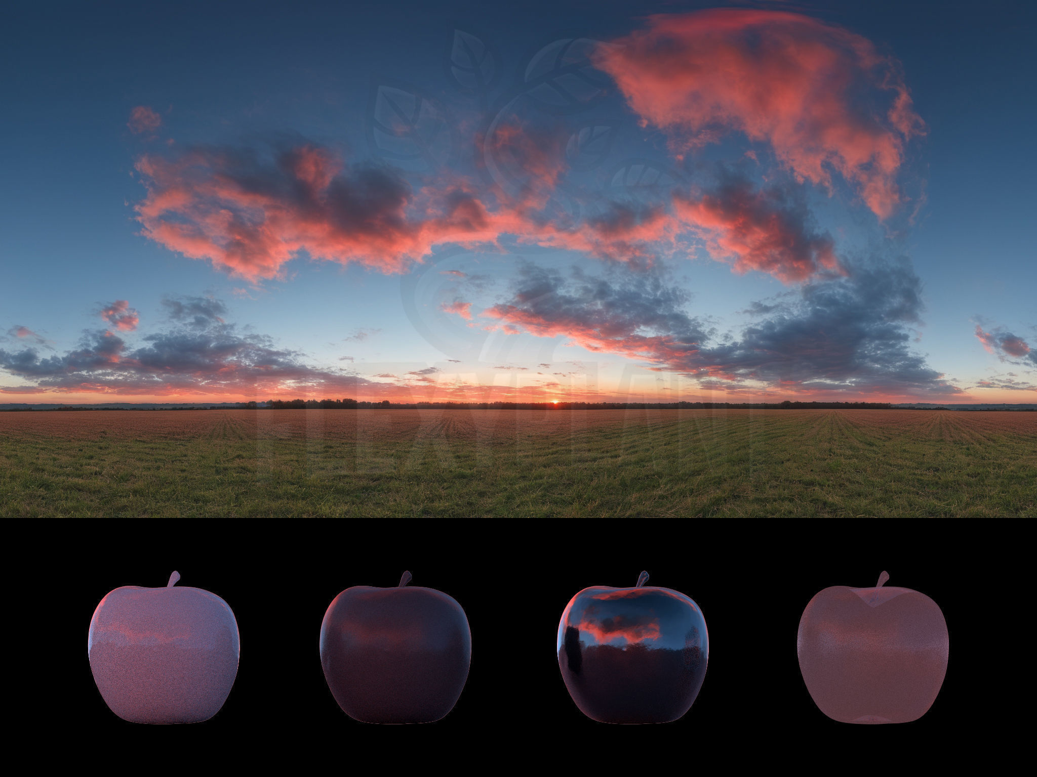 Realistic HDRI 24pcs 12k Beautiful Sunset Low-poly 3D model_12