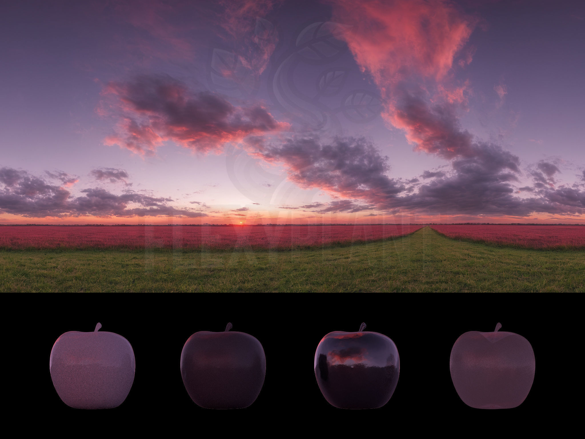 Realistic HDRI 24pcs 12k Beautiful Sunset Low-poly 3D model_10
