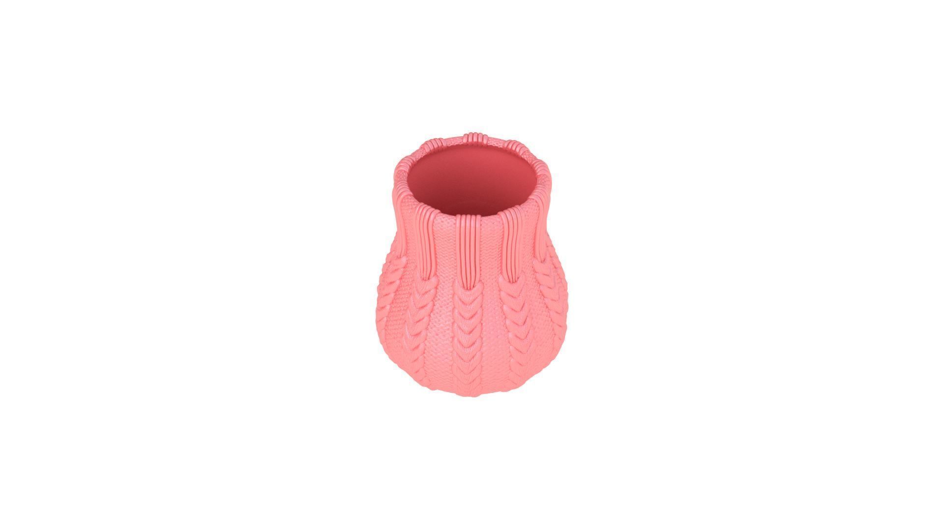 Knitted vase 3D print model_4