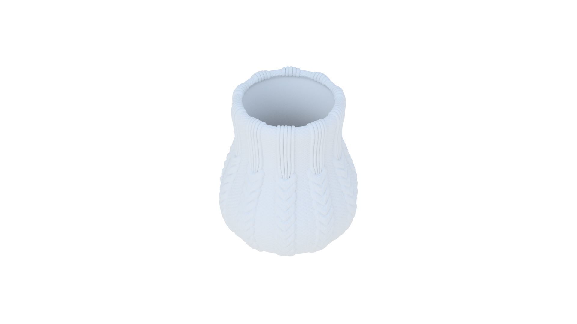 Knitted vase 3D print model_1
