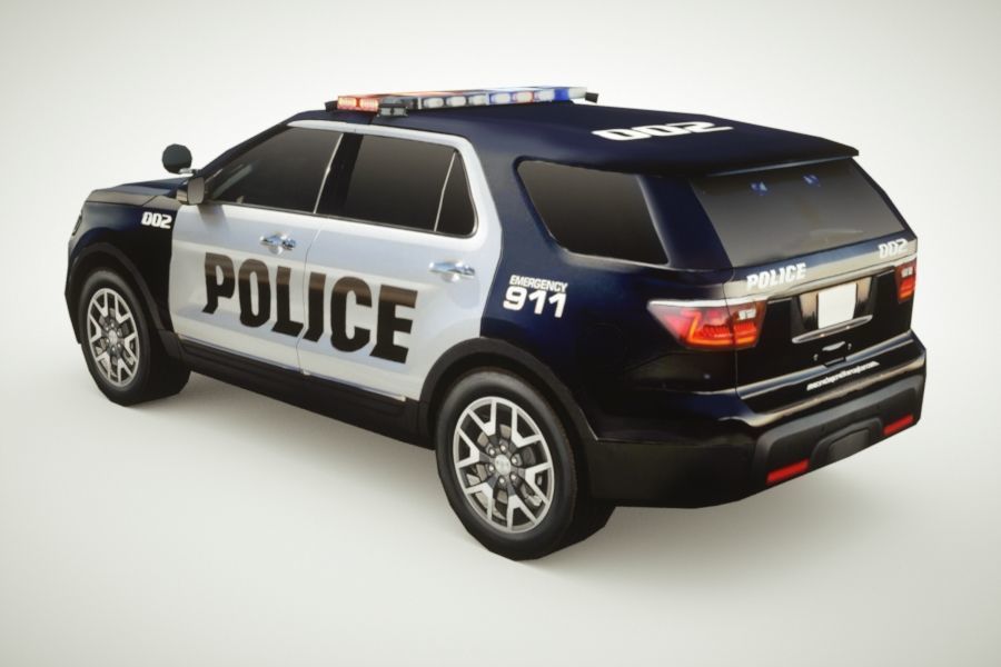 Generic Police v4 SUV Low-poly 3D model_4