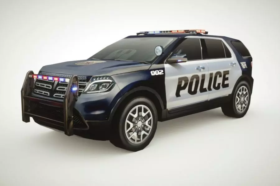 Generic Police v4 SUV Low-poly 3D model_0
