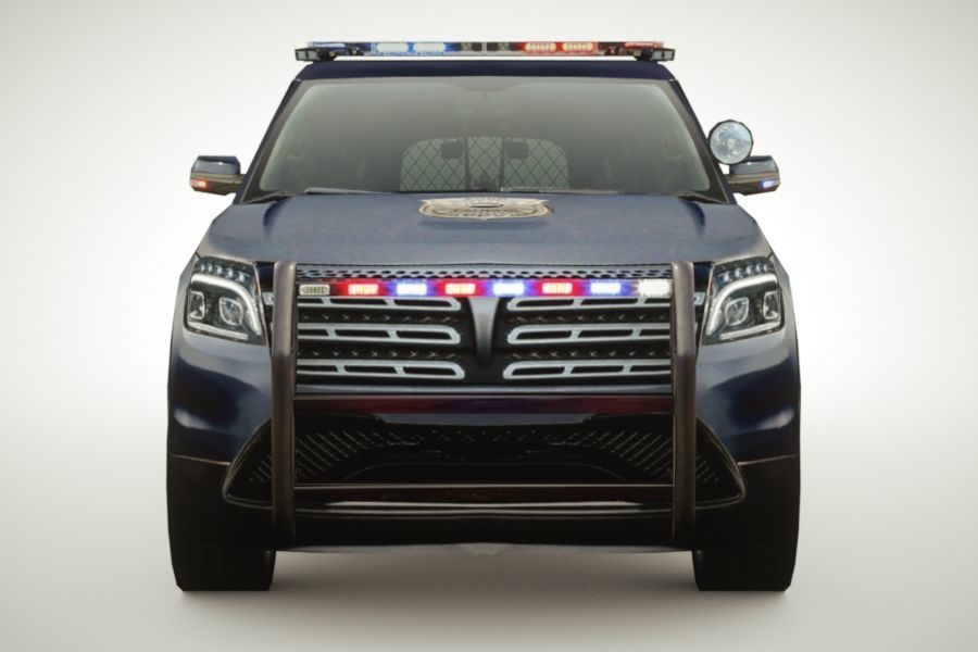 Generic Police v4 SUV Low-poly 3D model_7