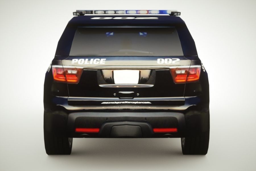 Generic Police v4 SUV Low-poly 3D model_8