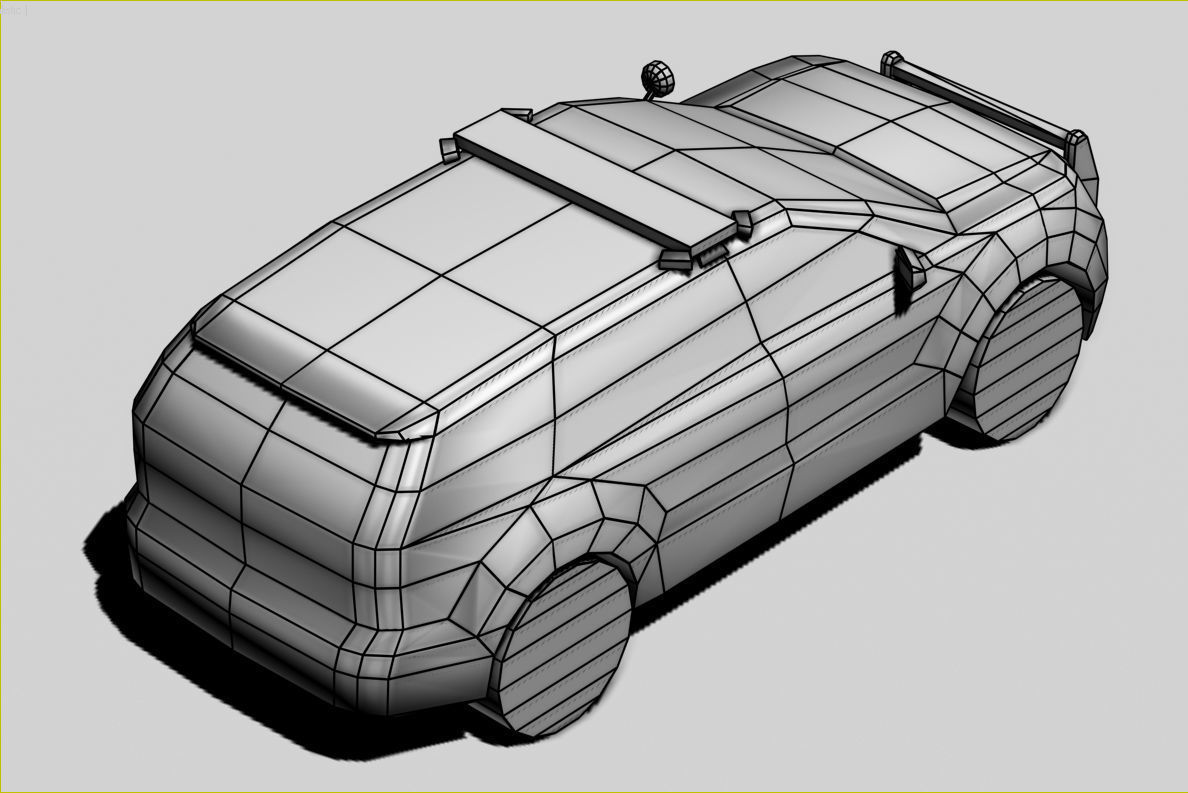 Generic Police v4 SUV Low-poly 3D model_2