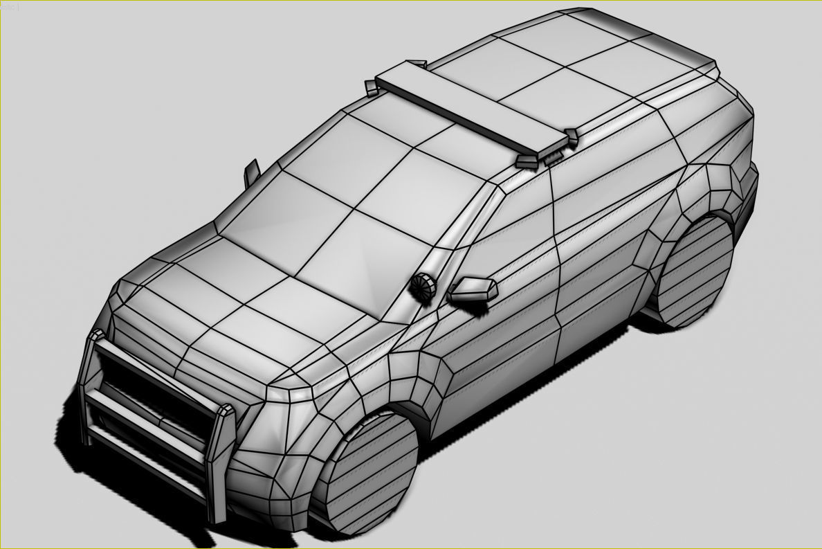 Generic Police v4 SUV Low-poly 3D model_1