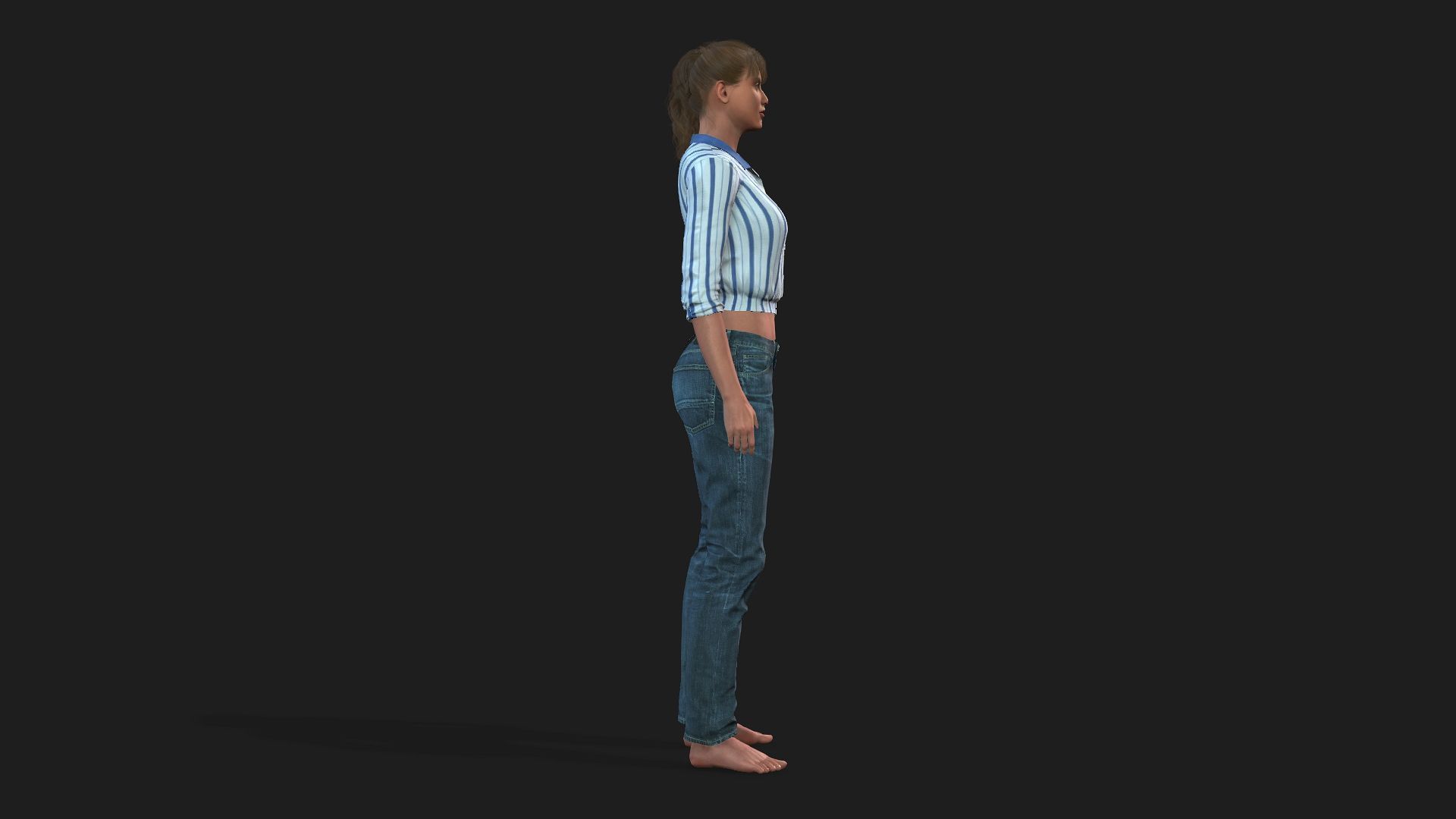 Realistic 3D Model of a Girl 3D model_3