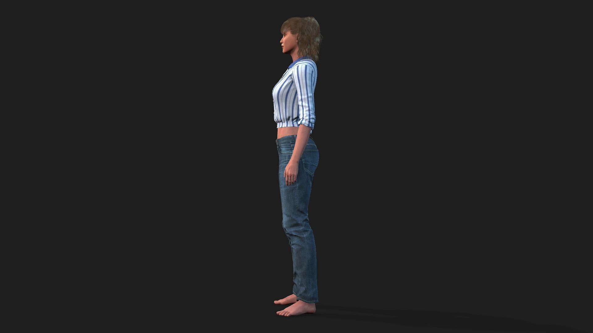 Realistic 3D Model of a Girl 3D model_4