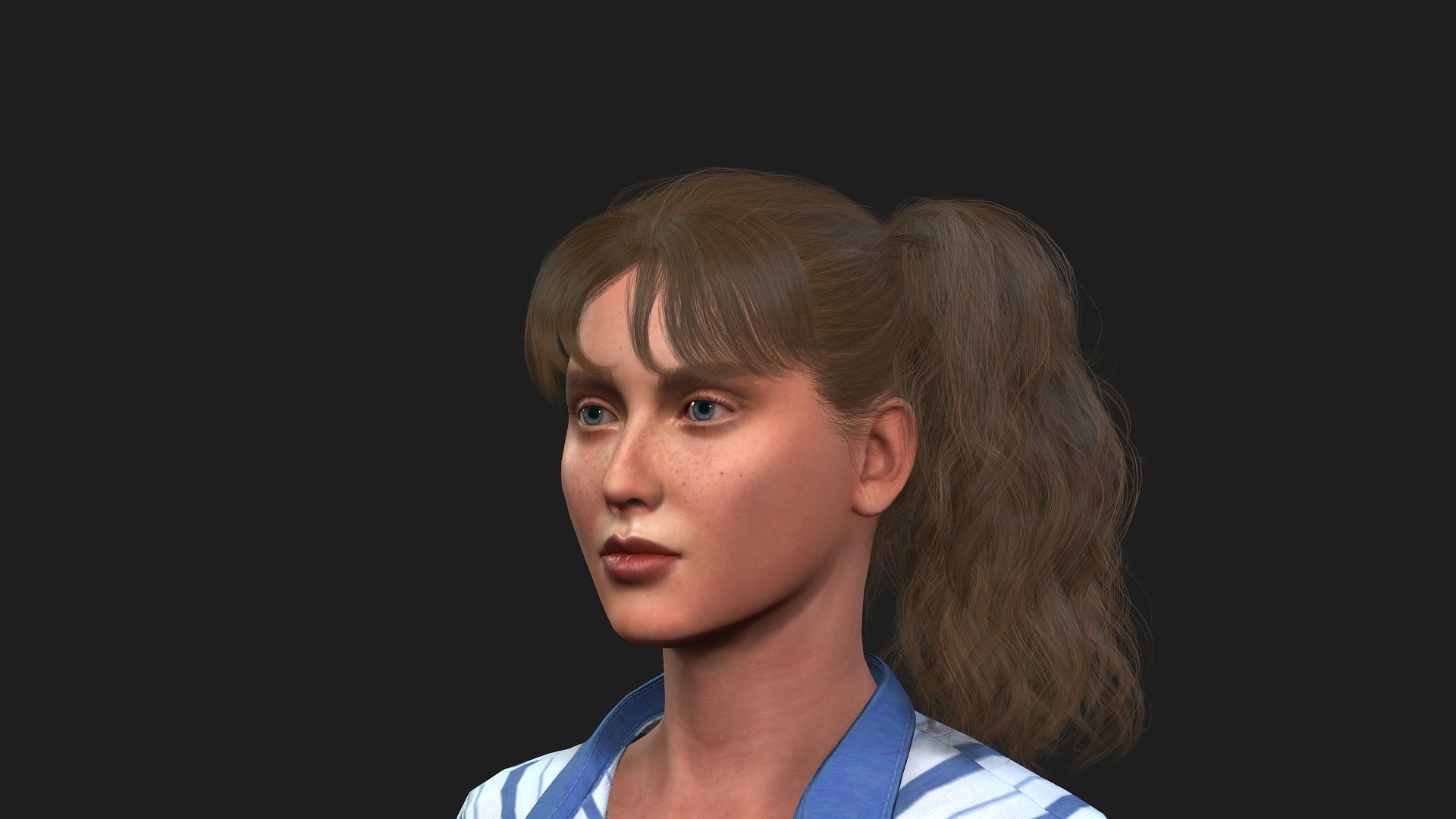 Realistic 3D Model of a Girl 3D model_10