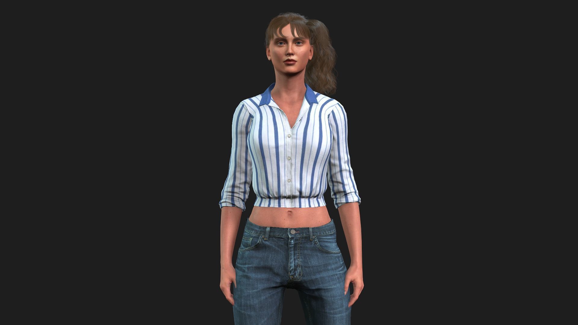 Realistic 3D Model of a Girl 3D model_1