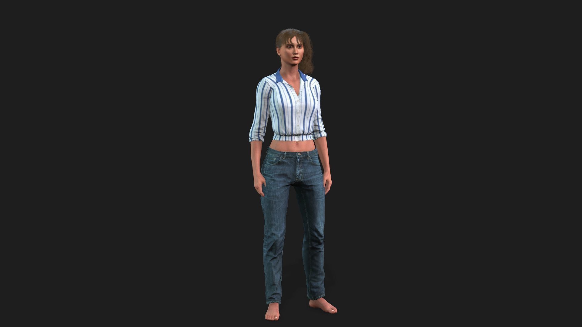 Realistic 3D Model of a Girl 3D model_7