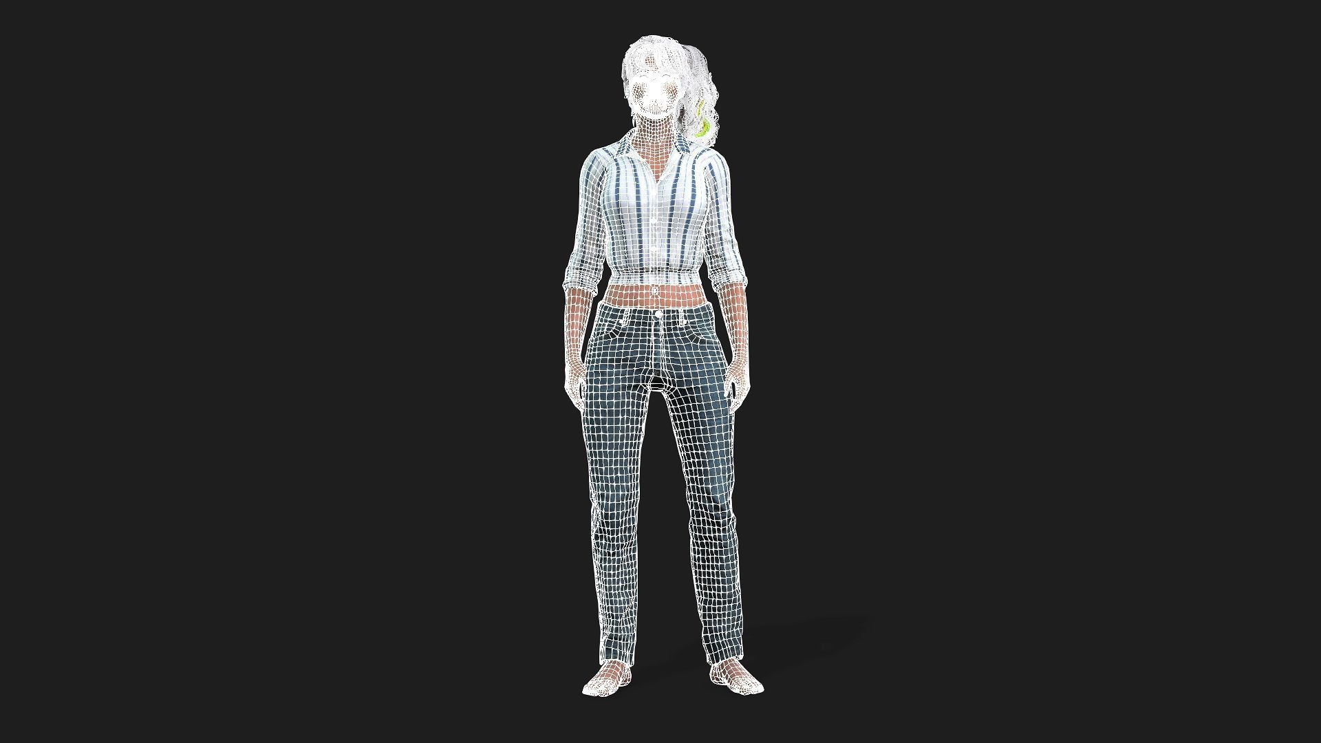 Realistic 3D Model of a Girl 3D model_17