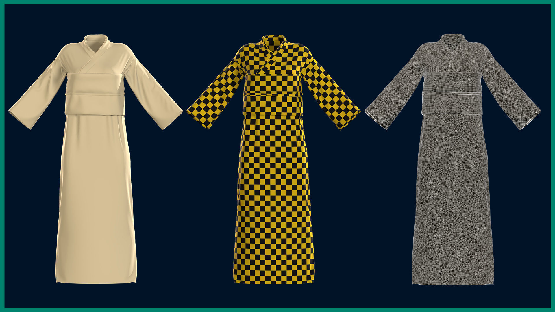 7 female Japanese clothes 3D model_8