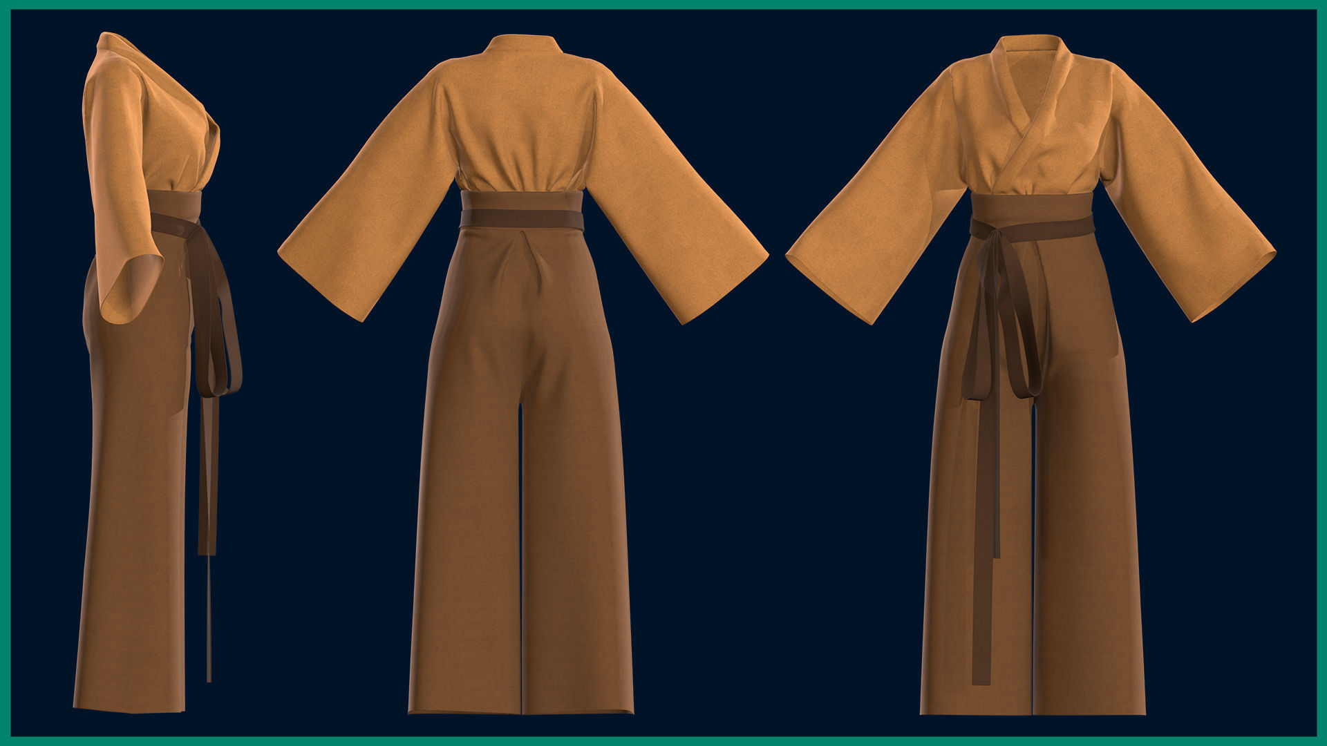 7 female Japanese clothes 3D model_6