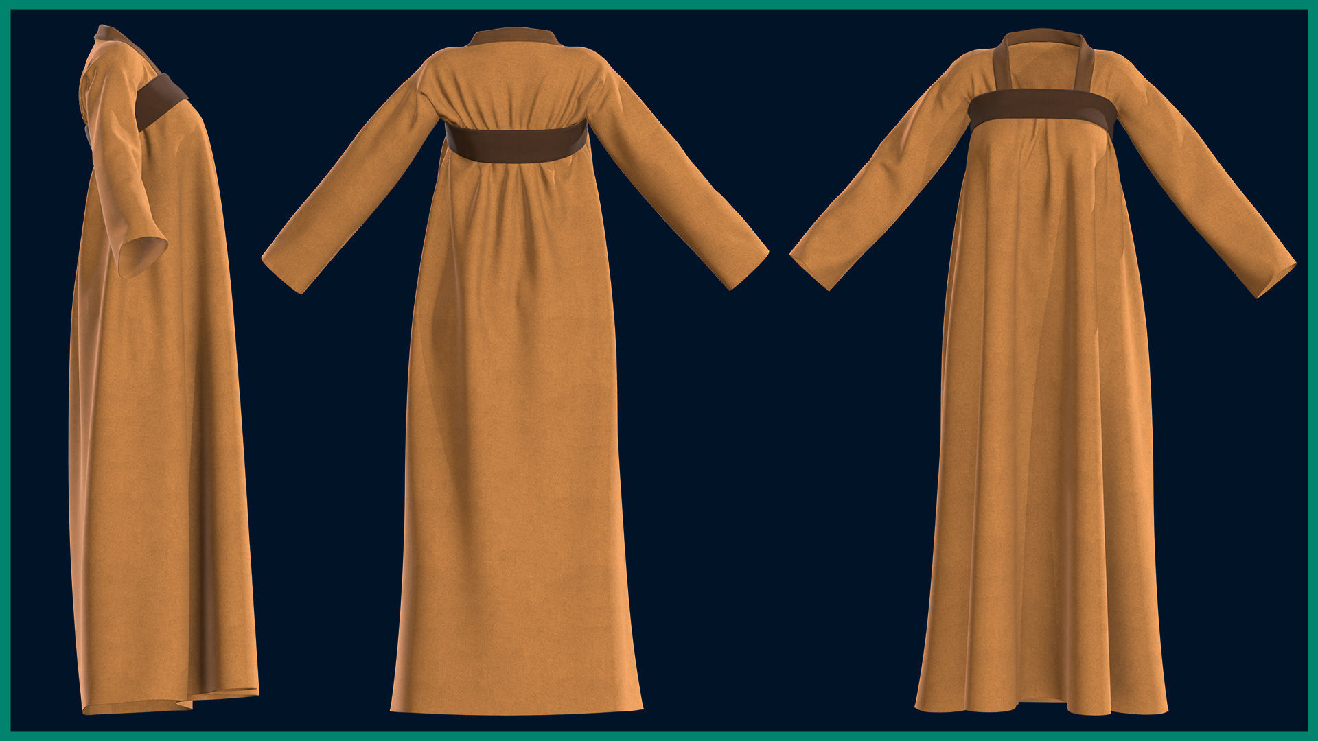 7 female Japanese clothes 3D model_2