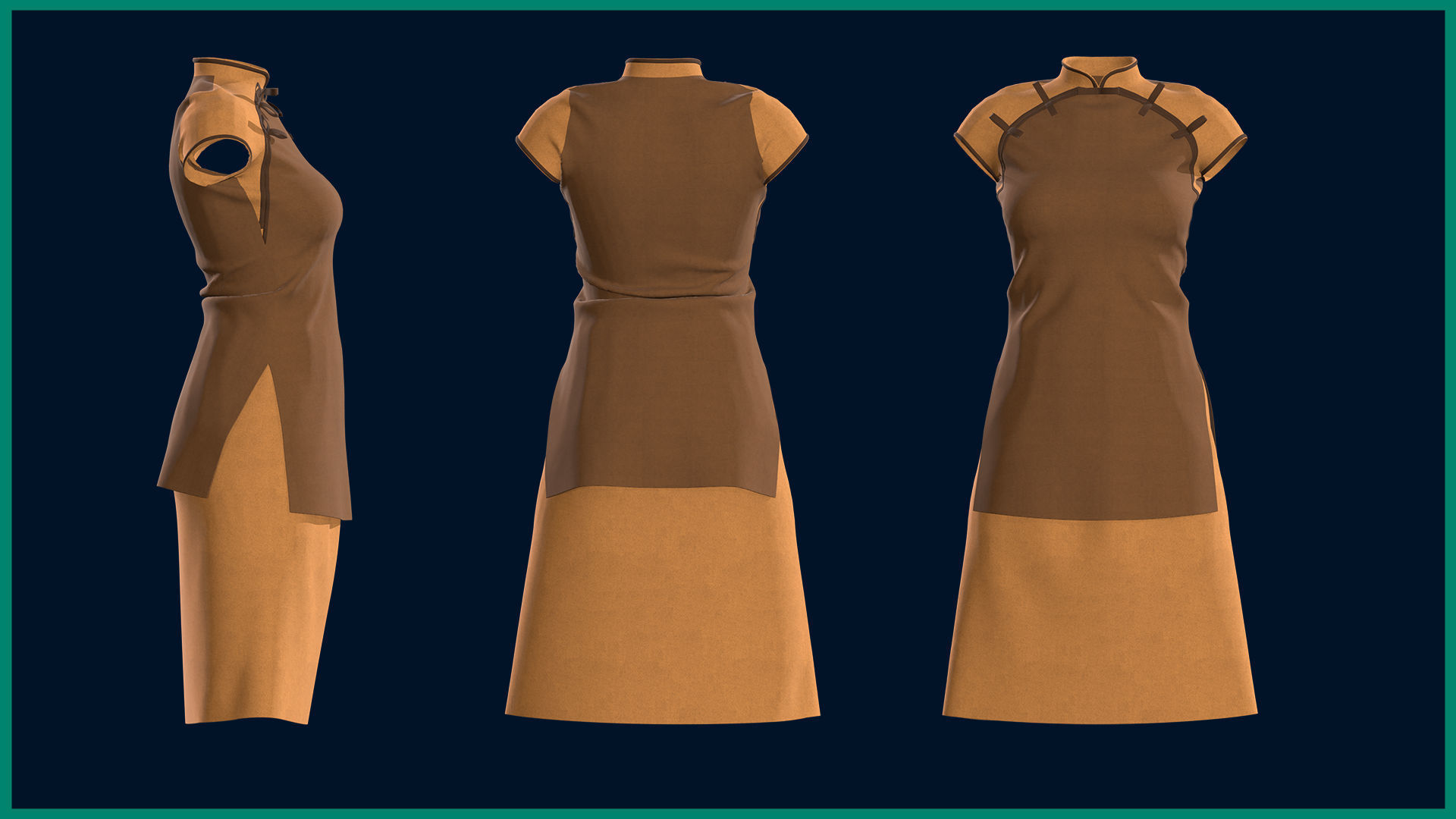 7 female Japanese clothes 3D model_4