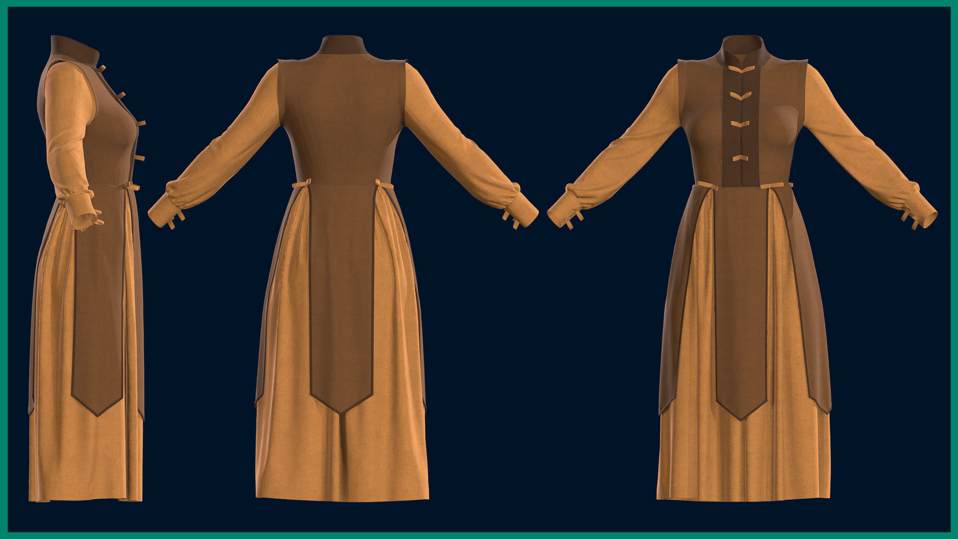 7 female Japanese clothes 3D model_5