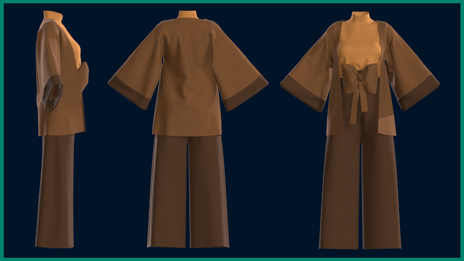 7 female Japanese clothes 3D model_7