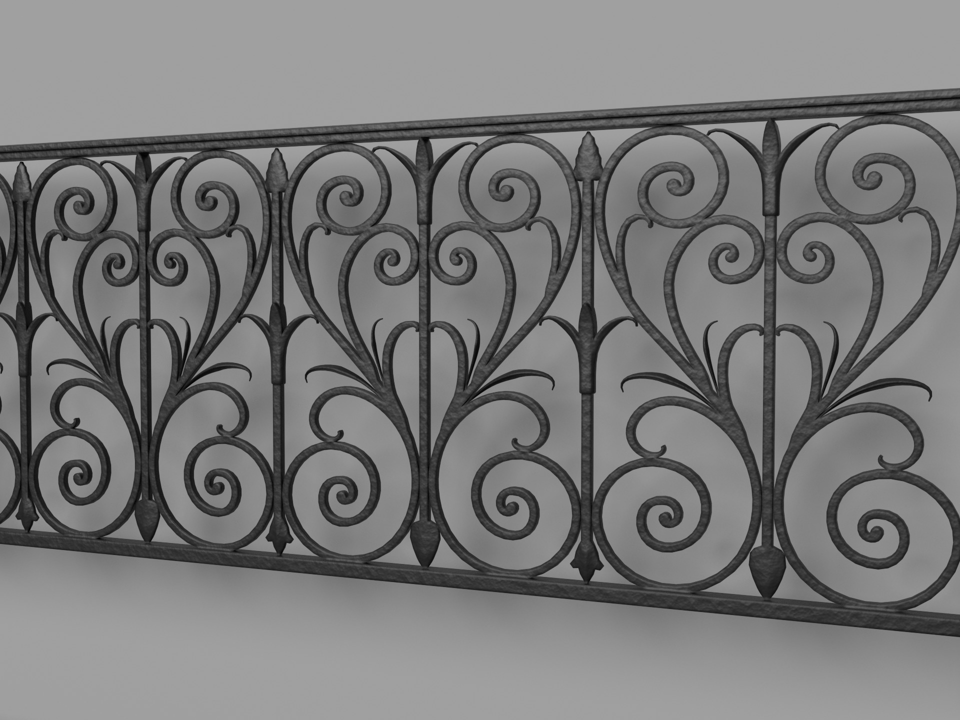 Elegant Balcony Railings 20 Unique Models Low-poly 3D model_1