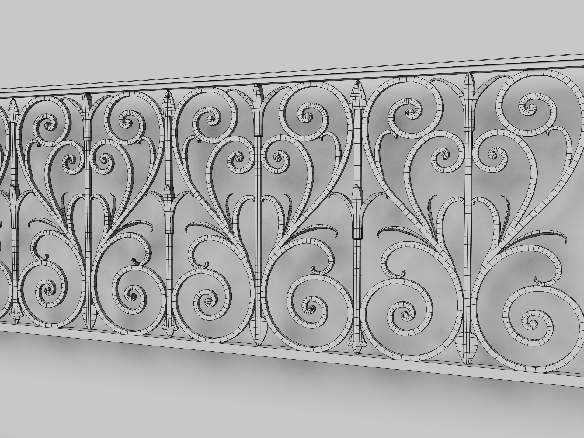 Elegant Balcony Railings 20 Unique Models Low-poly 3D model_2