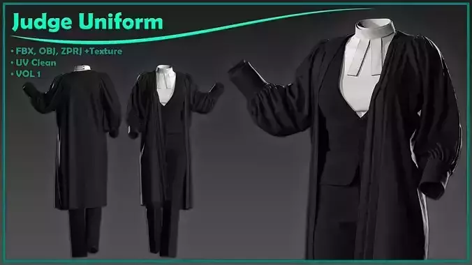 female judge uniform with texture