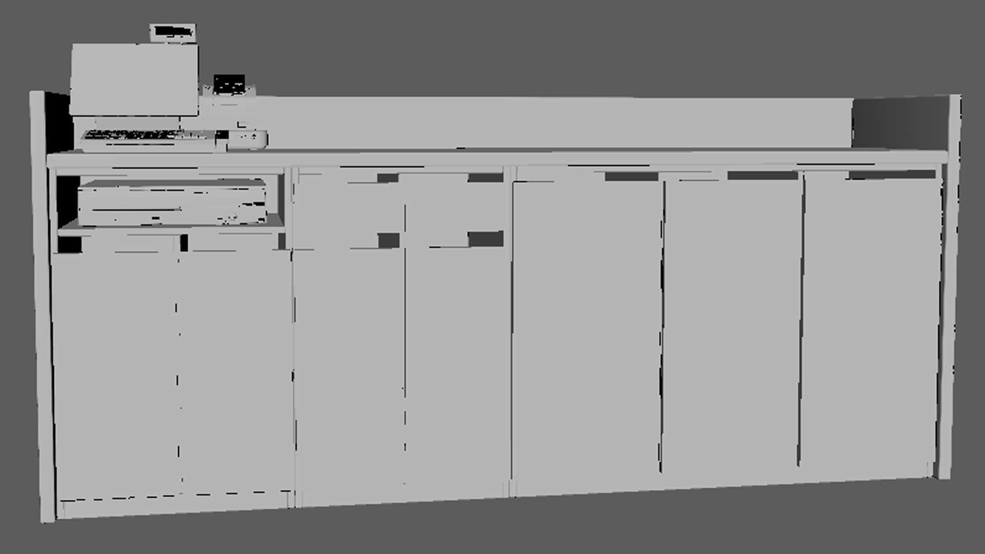 CashierDesk Low-poly 3D model_1