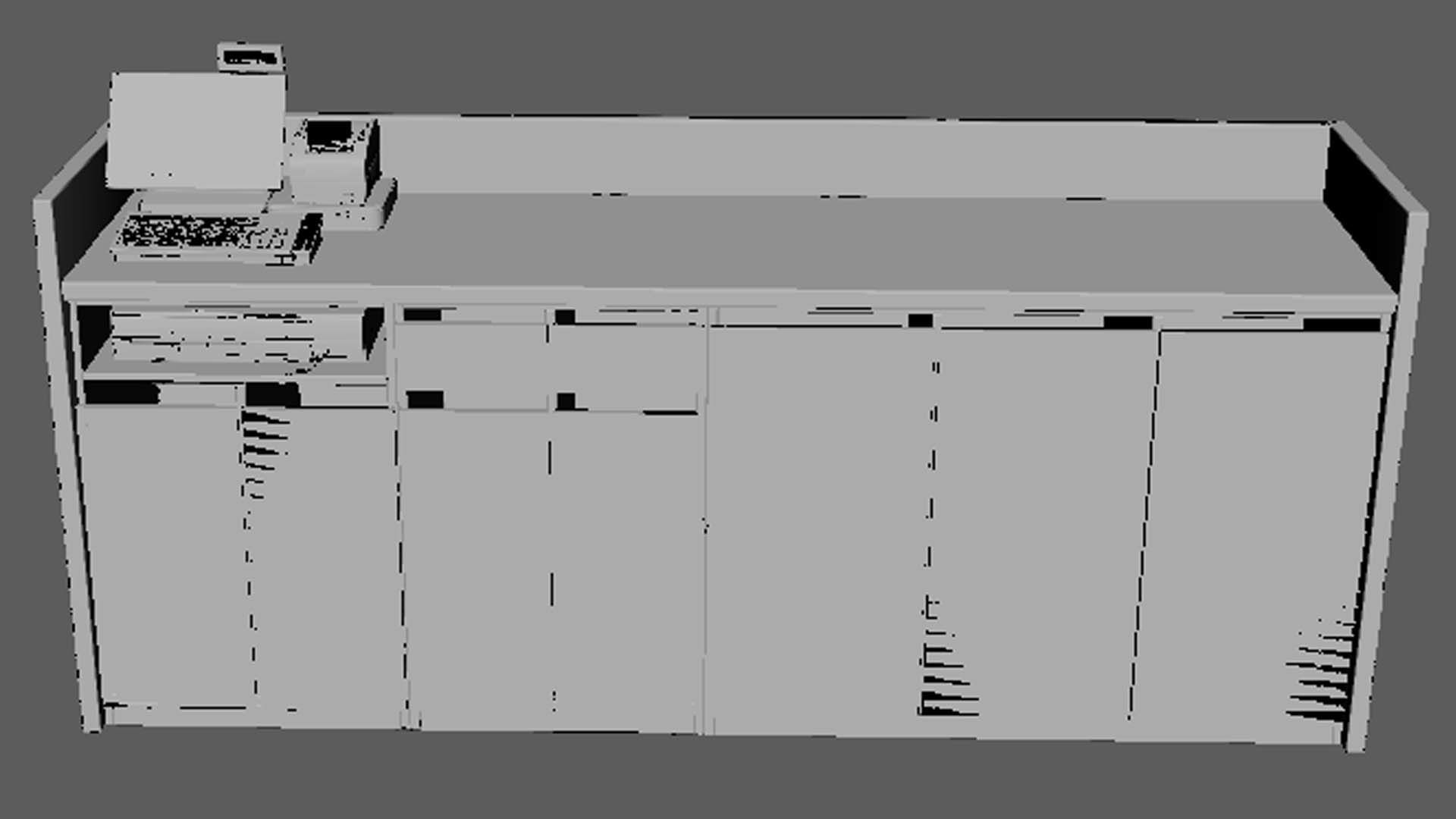 CashierDesk Low-poly 3D model_4