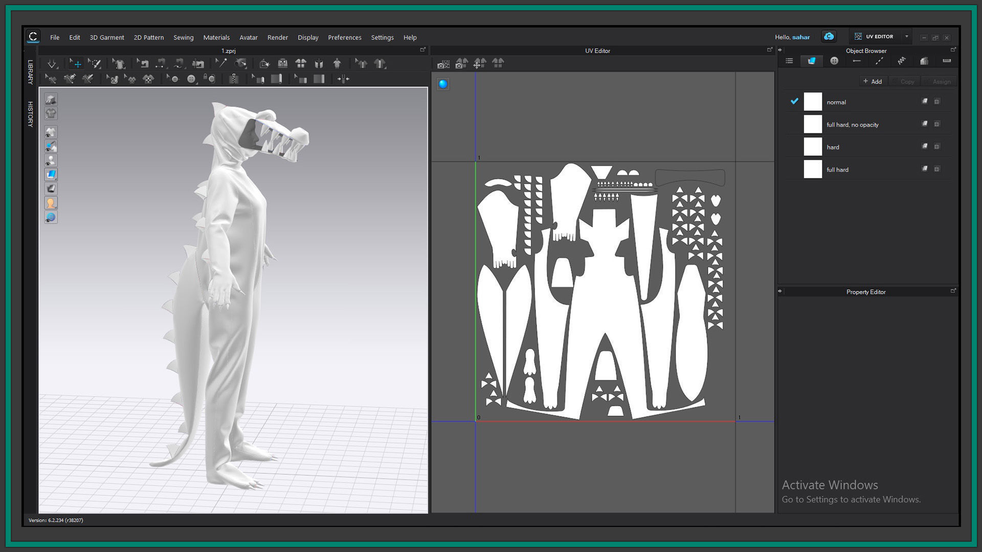 female crocodile outfit with texture 3D model_5