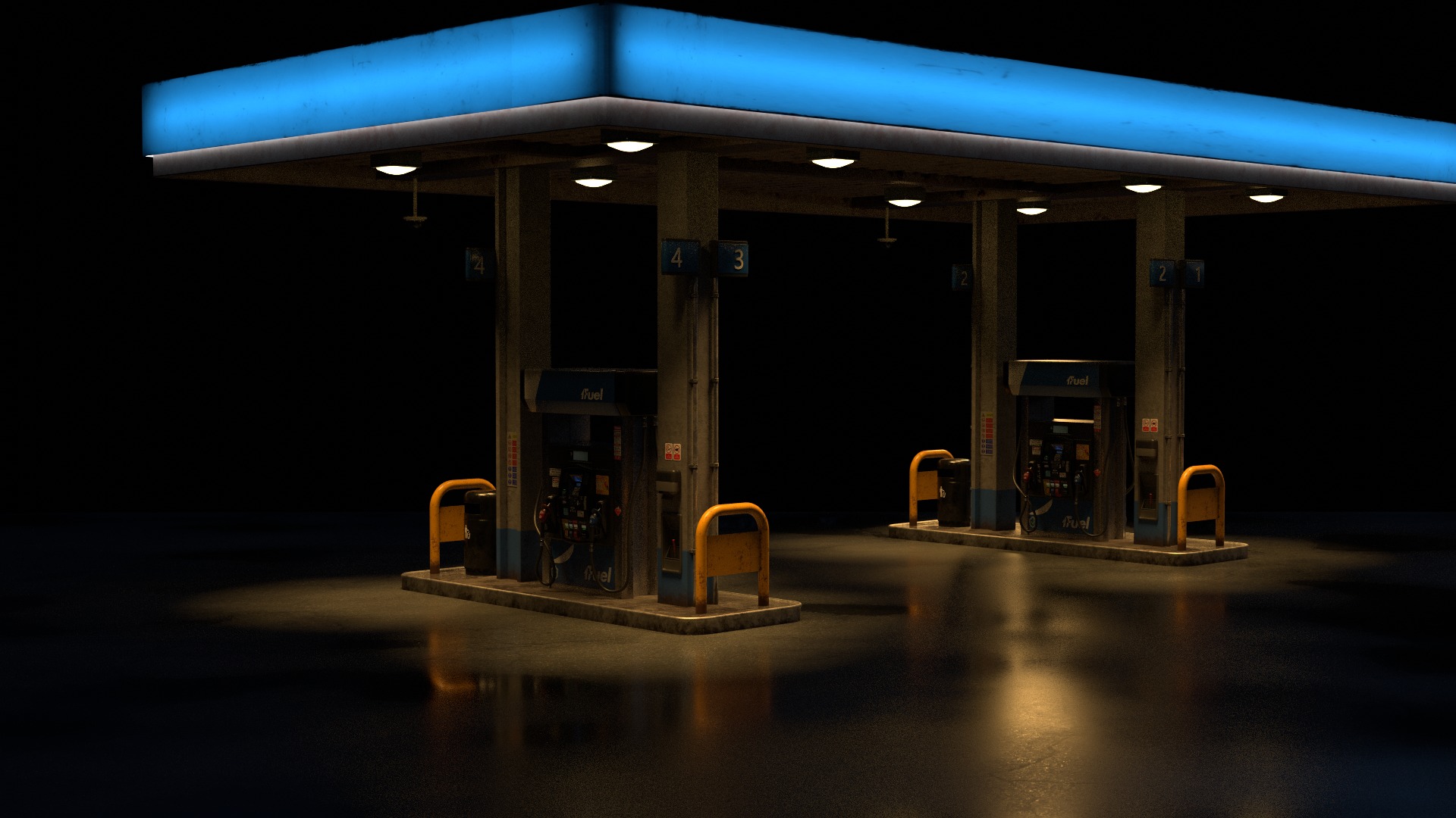 Gas Station 3D model_10