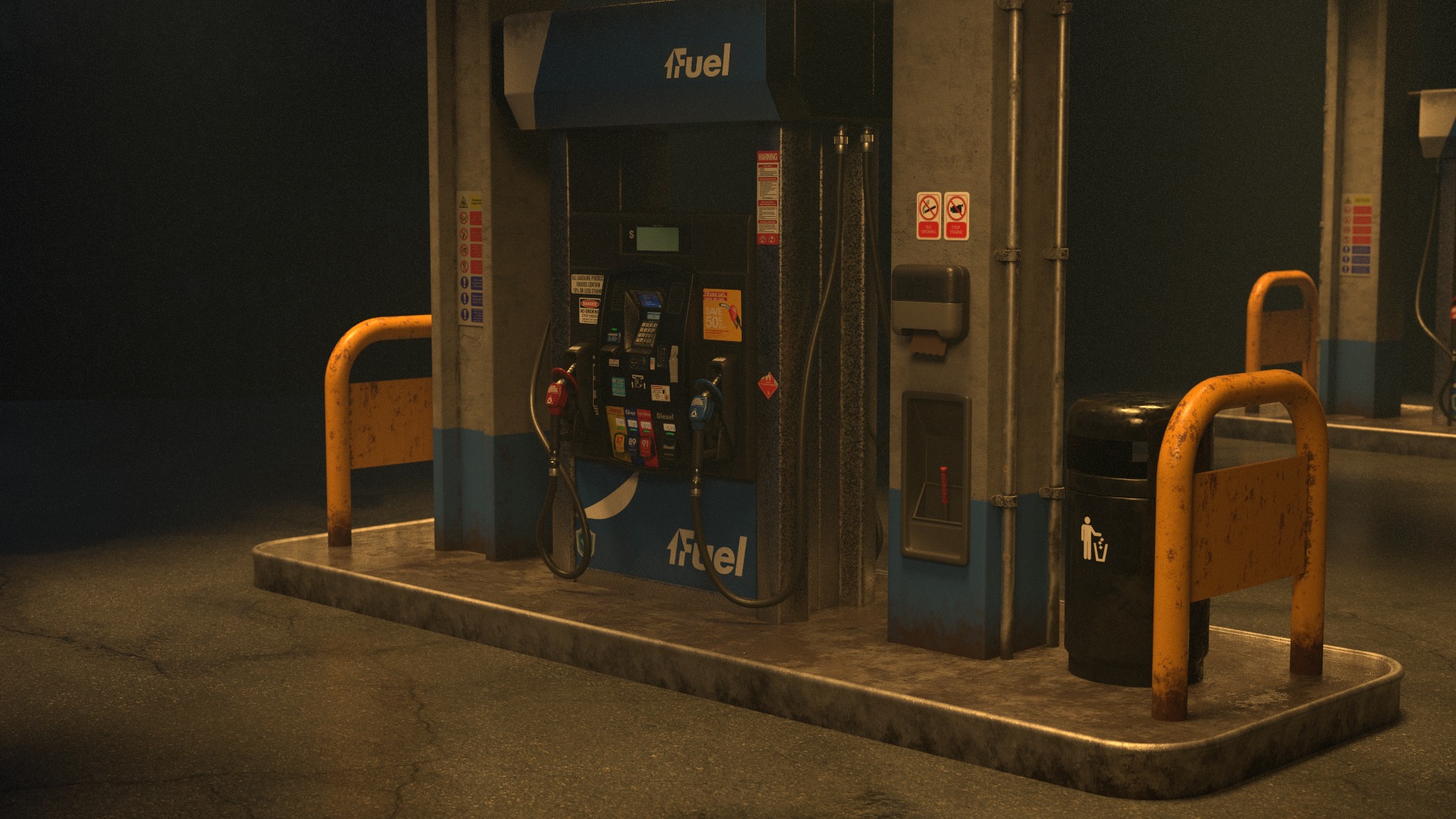 Gas Station 3D model_3