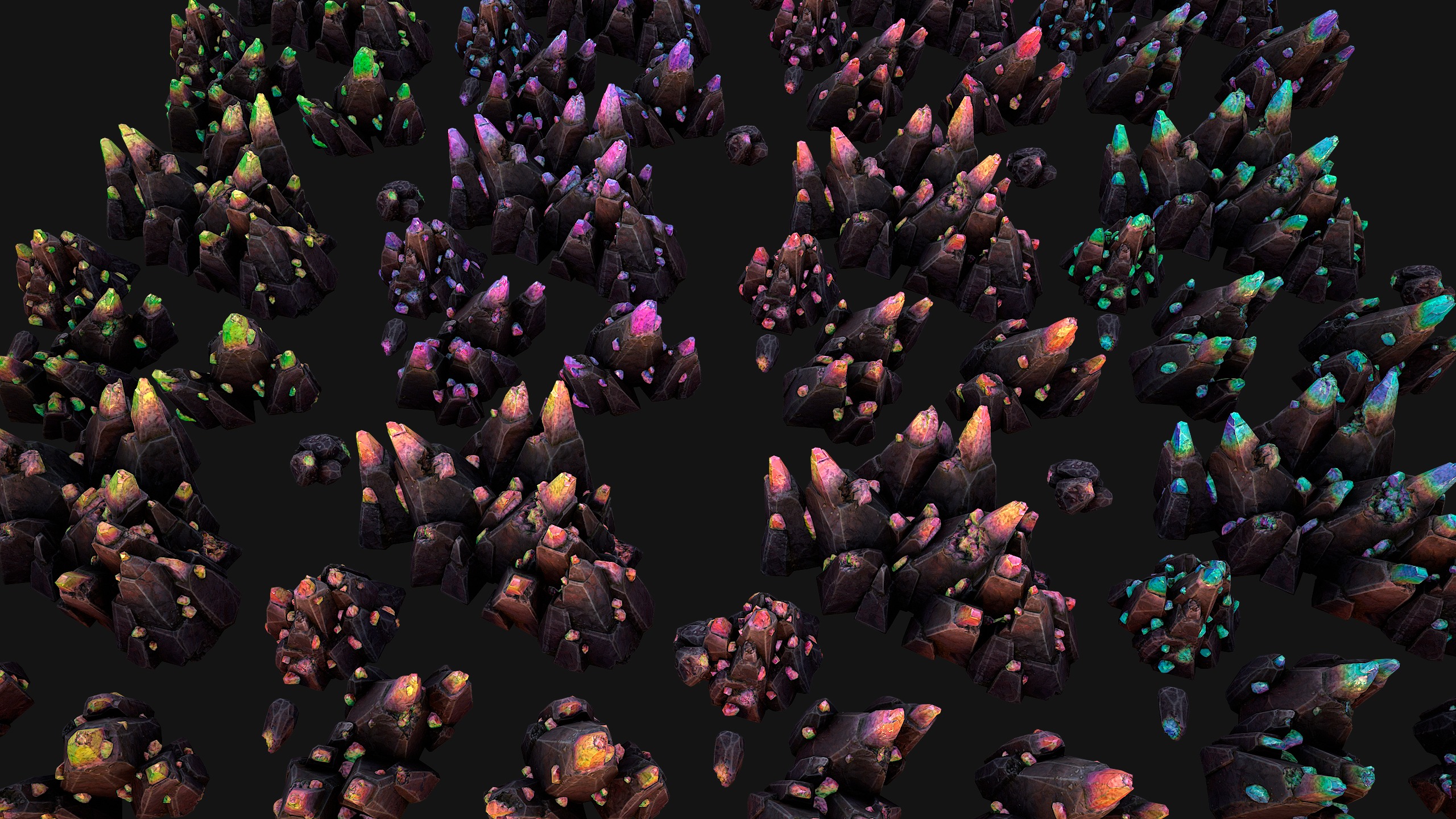 Rocks Crystals Minerals Gem Ore Pack Low-poly 3D model_11