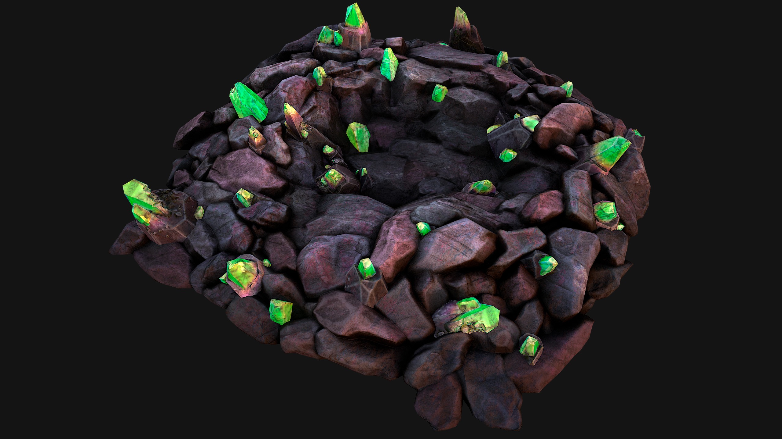 Rocks Crystals Minerals Gem Ore Pack Low-poly 3D model_43