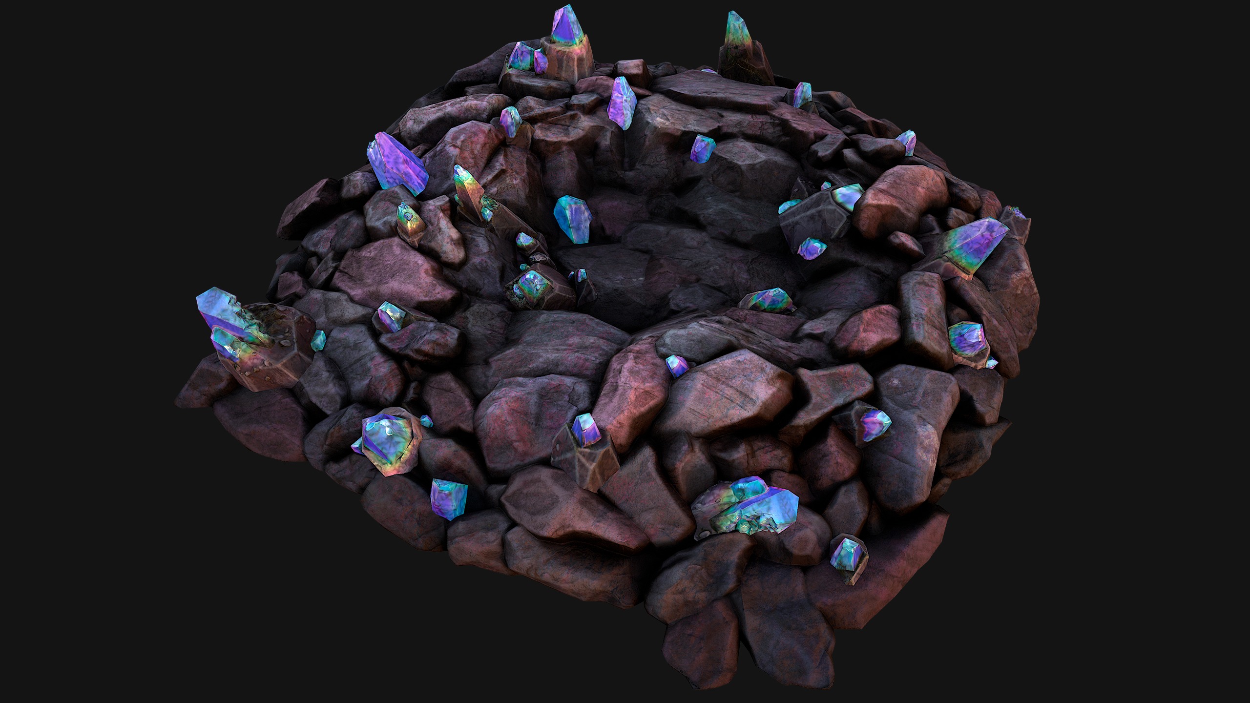 Rocks Crystals Minerals Gem Ore Pack Low-poly 3D model_27