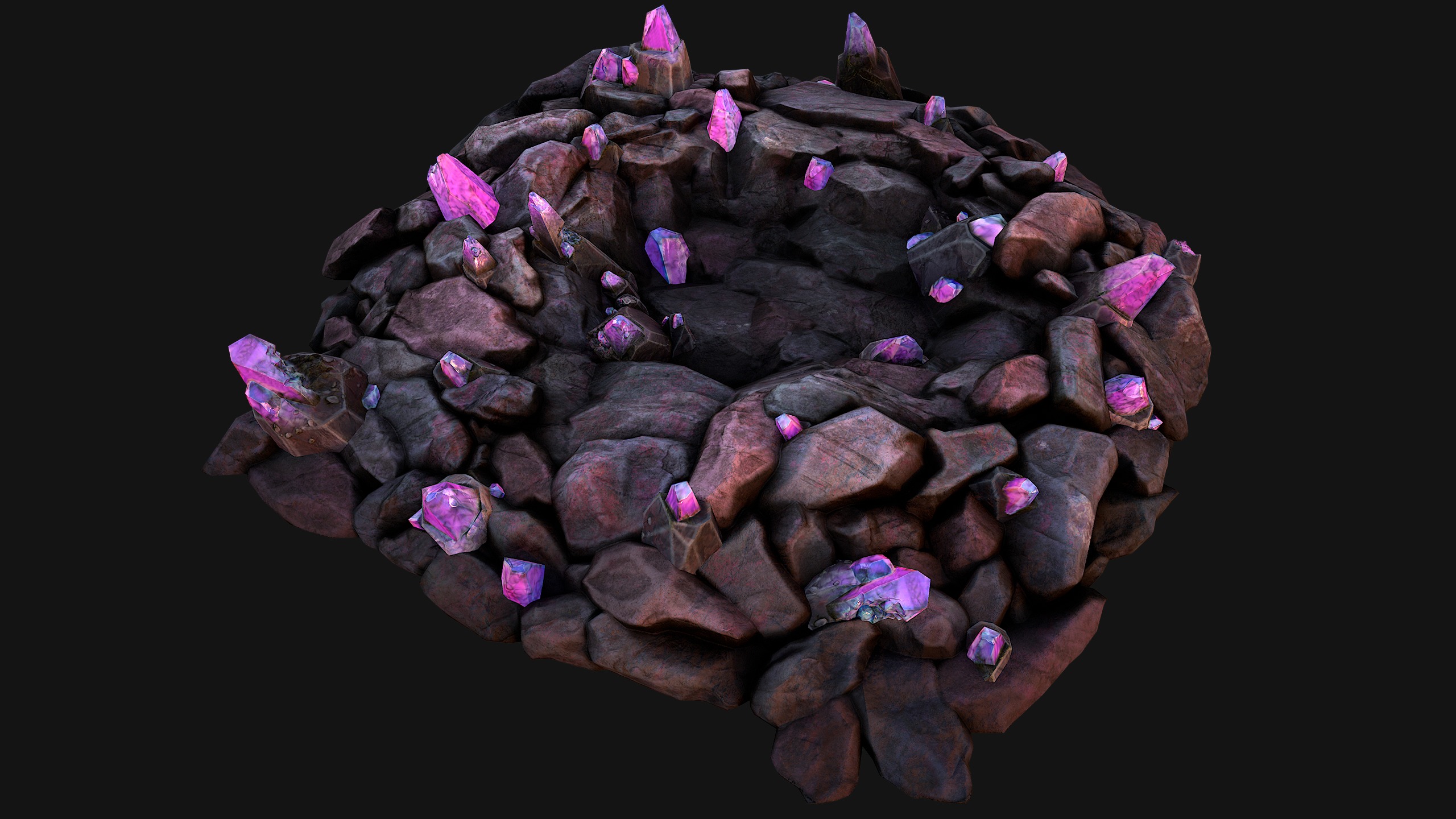Rocks Crystals Minerals Gem Ore Pack Low-poly 3D model_31