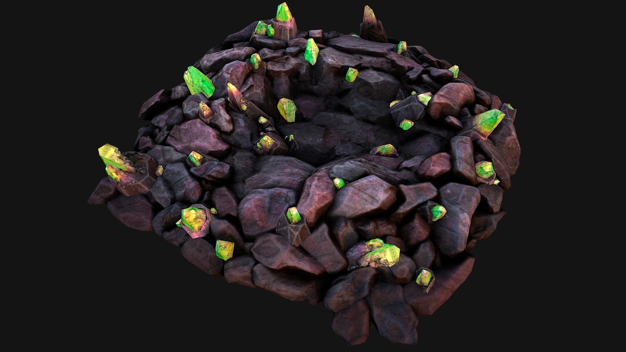 Rocks Crystals Minerals Gem Ore Pack Low-poly 3D model_41